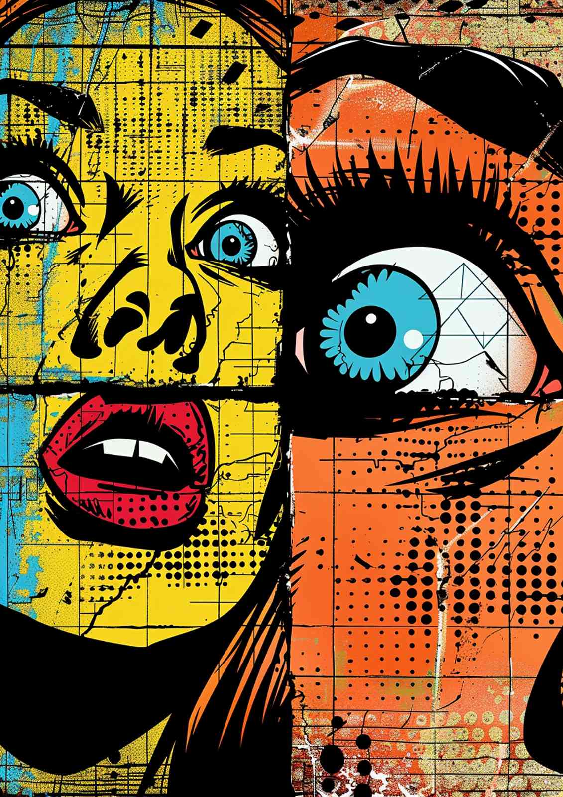 Vibrant Pop Art Portrait Wall Art