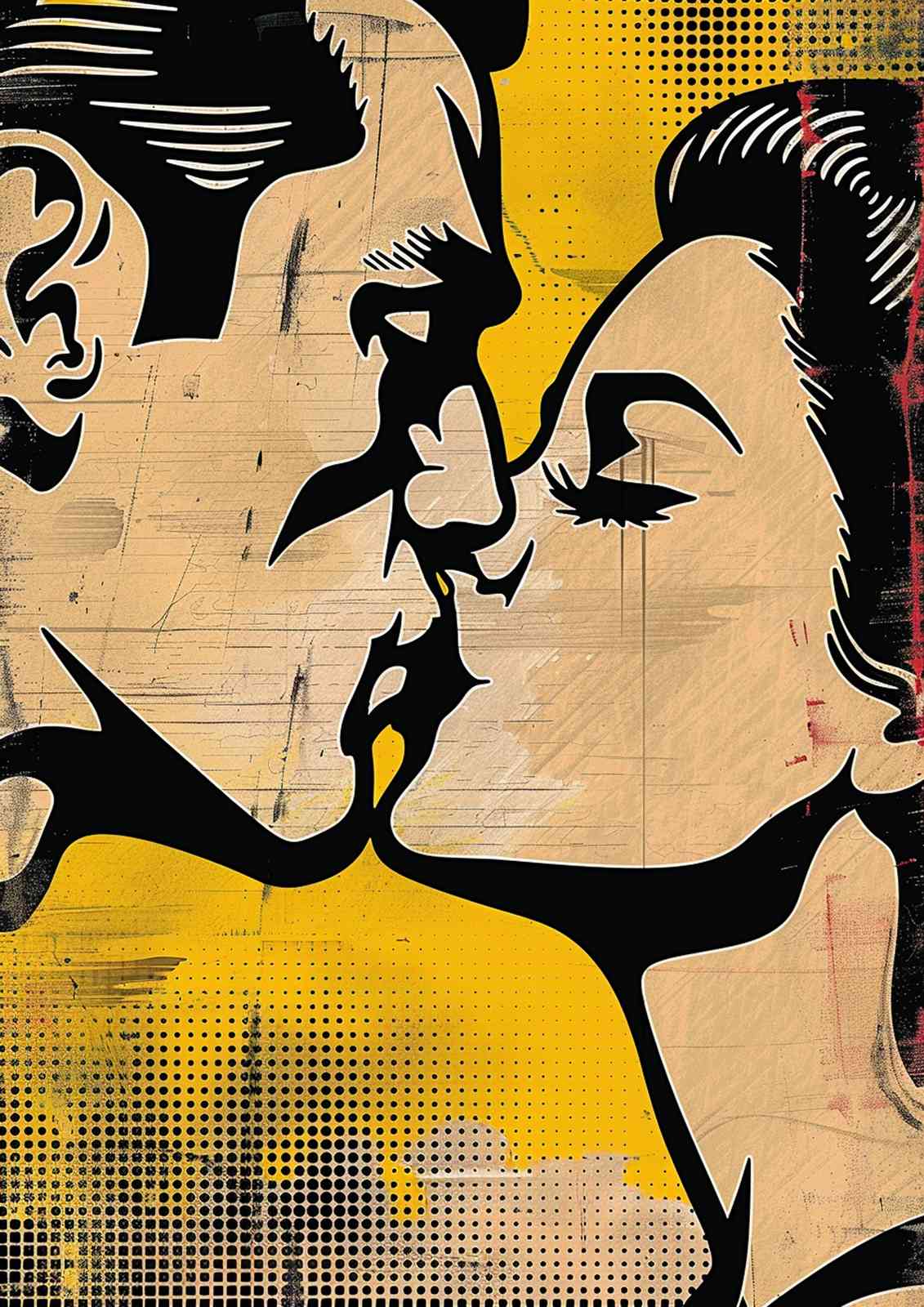Passionate Kiss Pop Art Wall Art