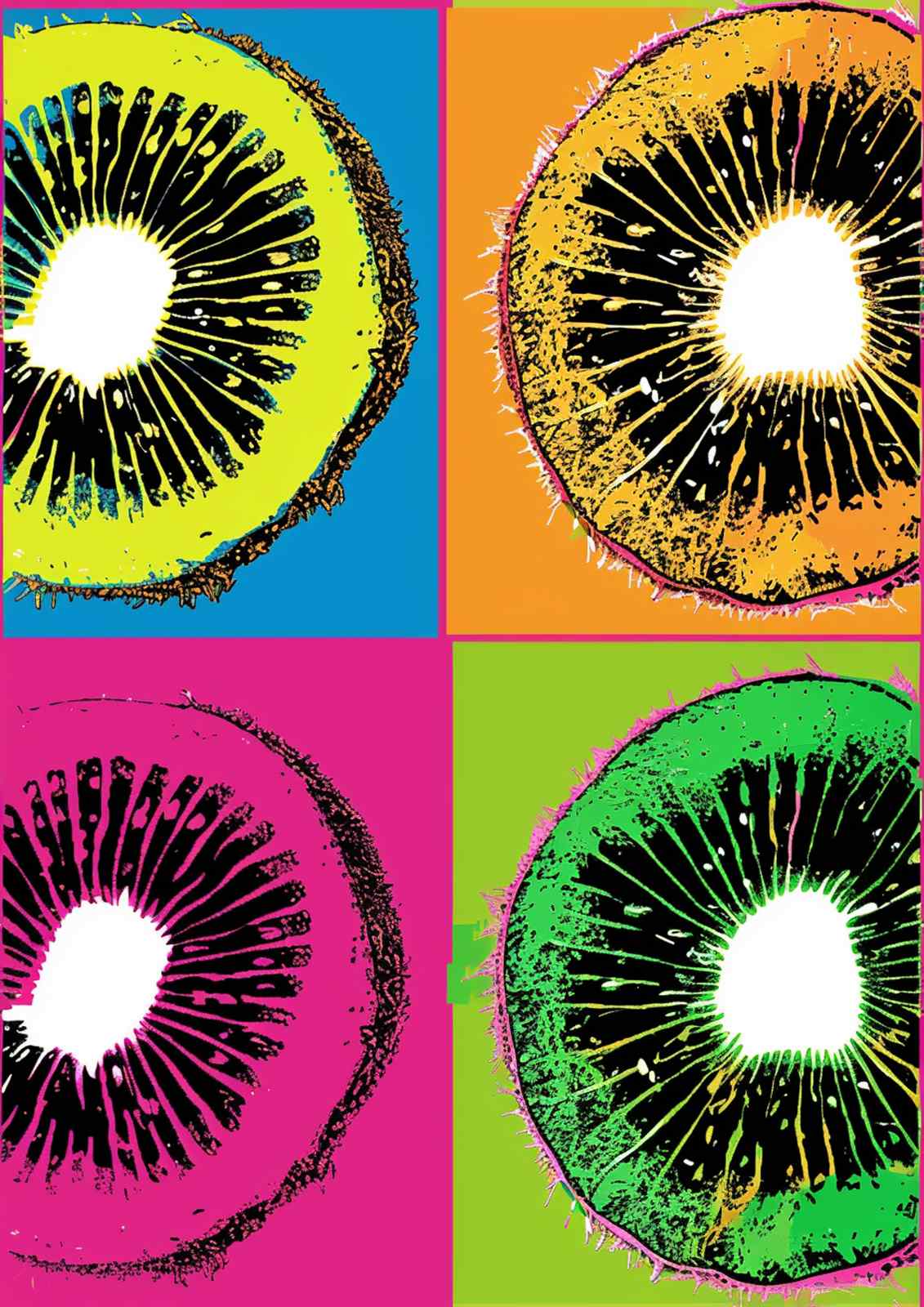 Pop Art Kiwi Fruit Slice Wall Art