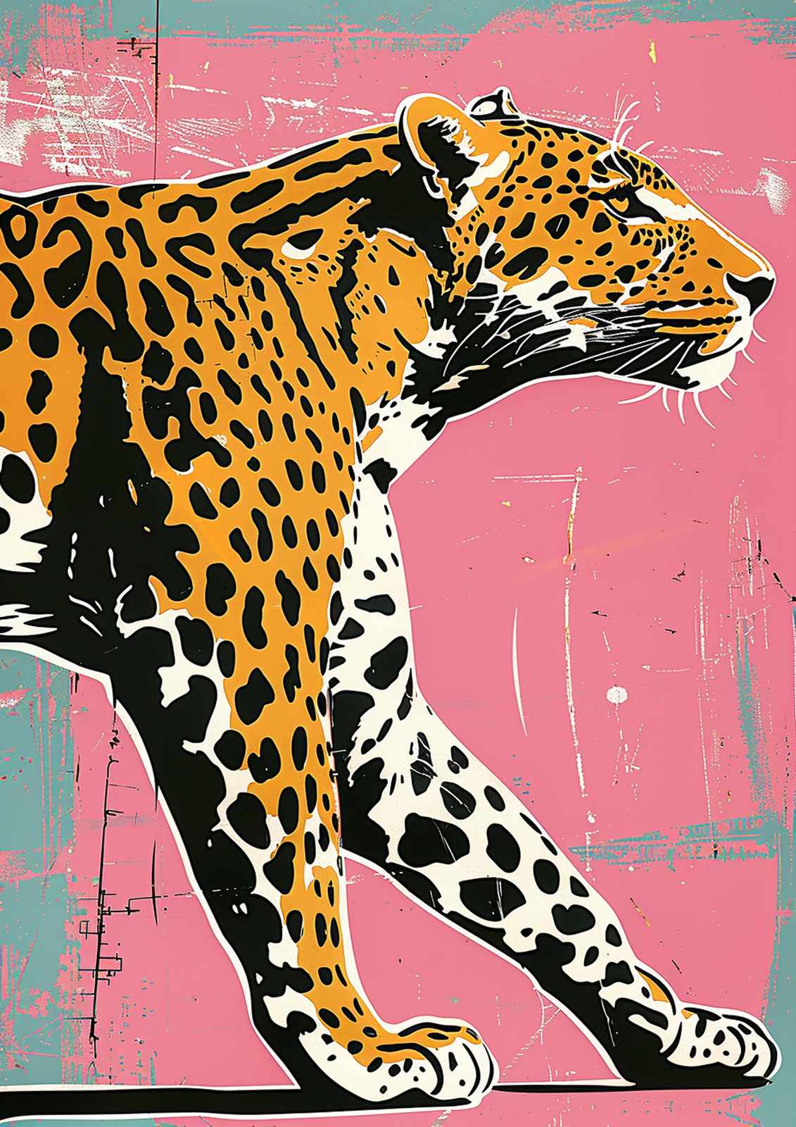 Vibrant Jaguar Pop Art Wall Art