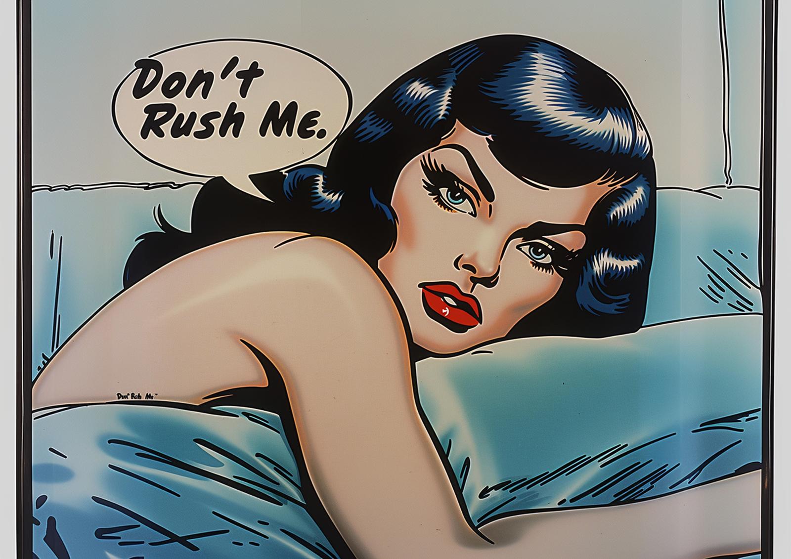 Pop Art Pin-Up "Don't Rush Me" Wall Art