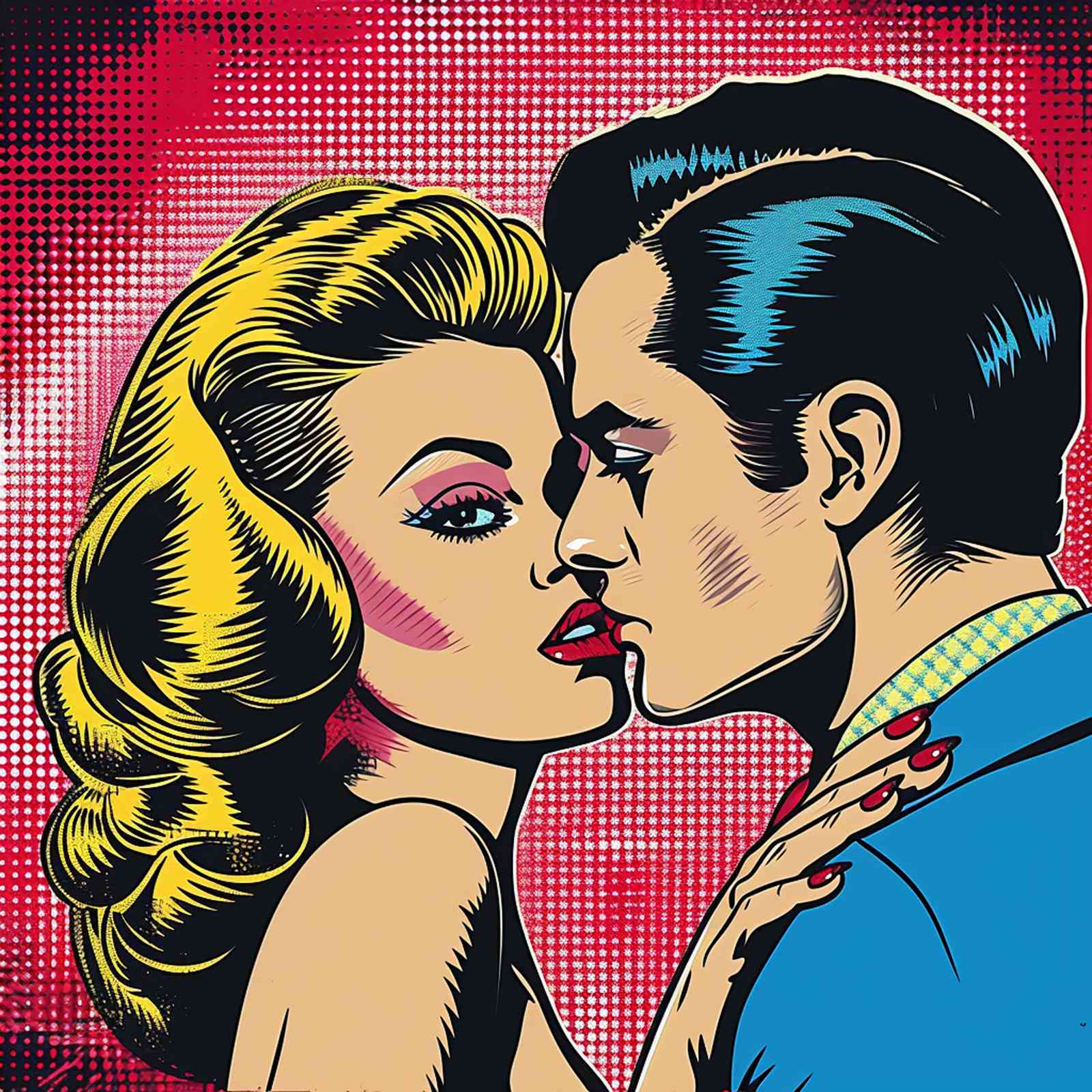 Vintage Pop Art Kiss Wall Art