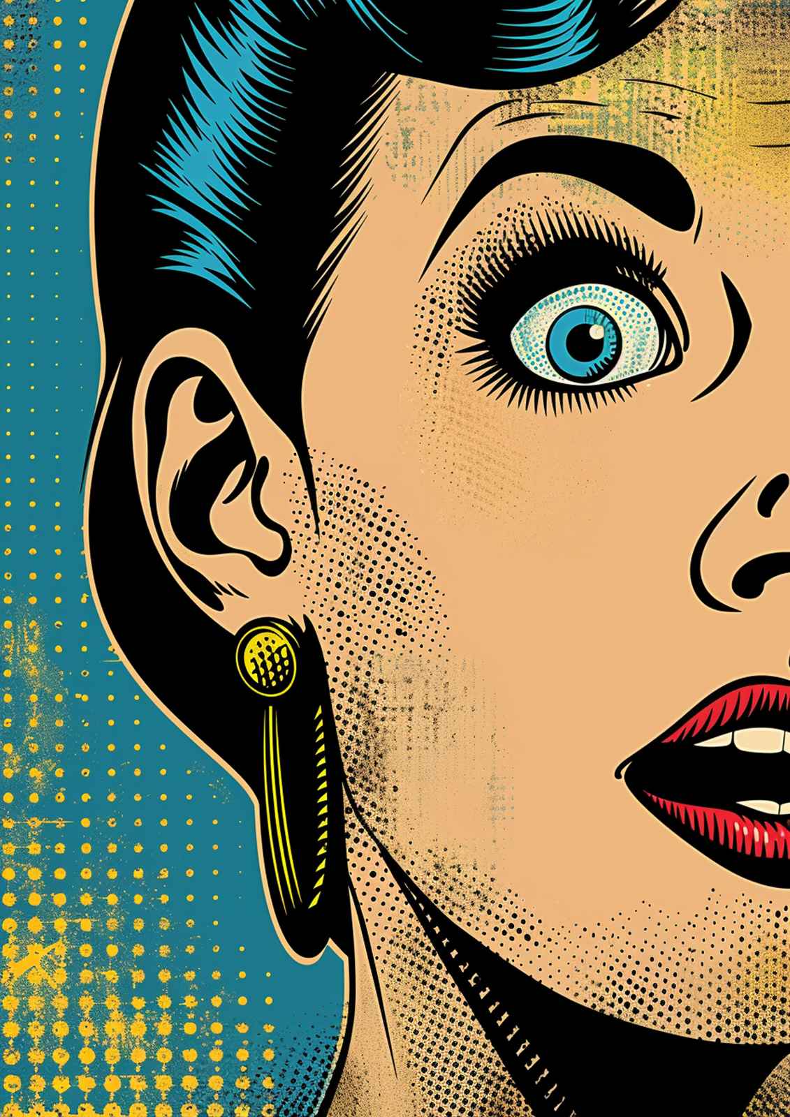 Pop Art Femme Fatale Blue Eye Wall Art