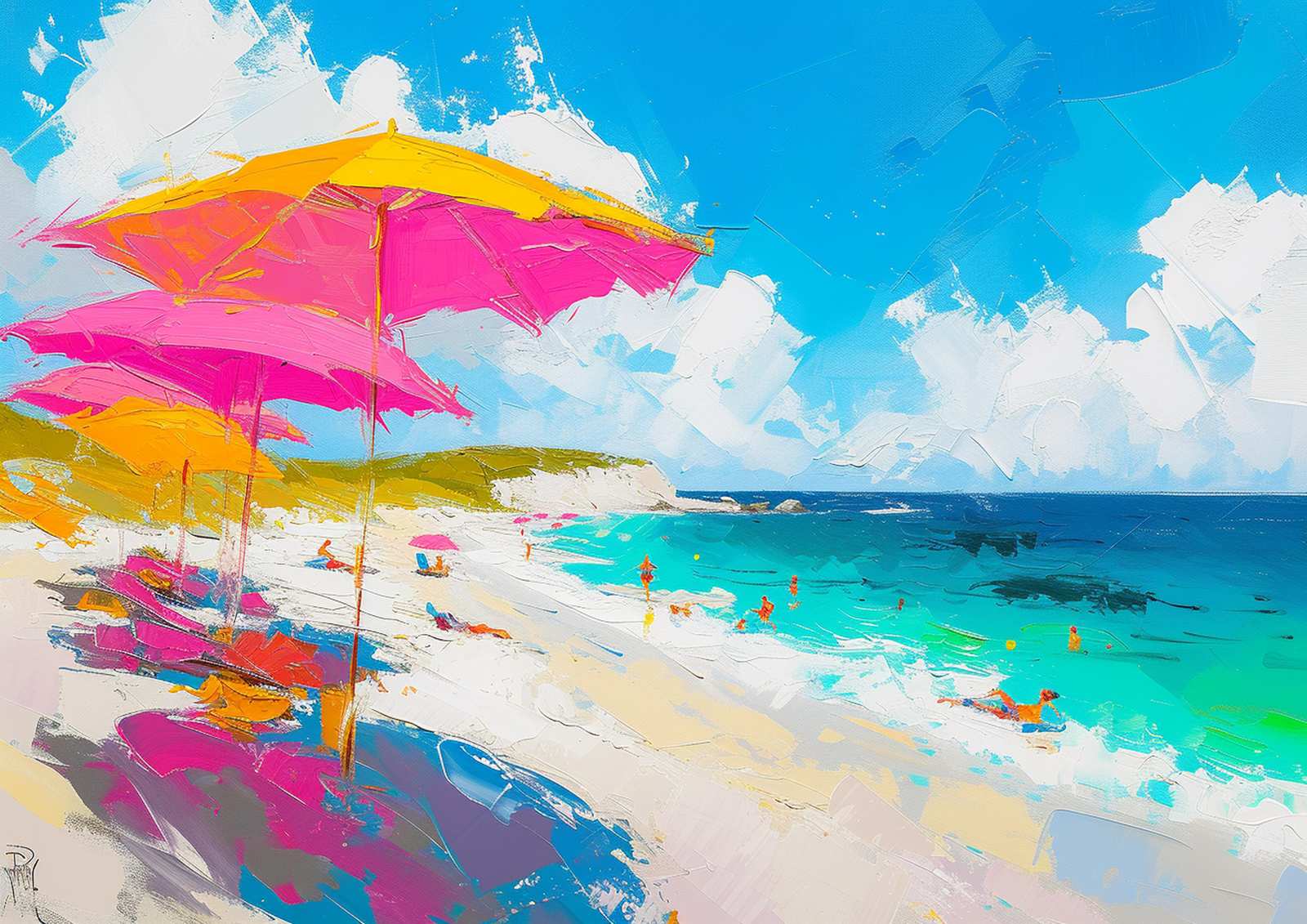 Vibrant Beach Day Wall Art