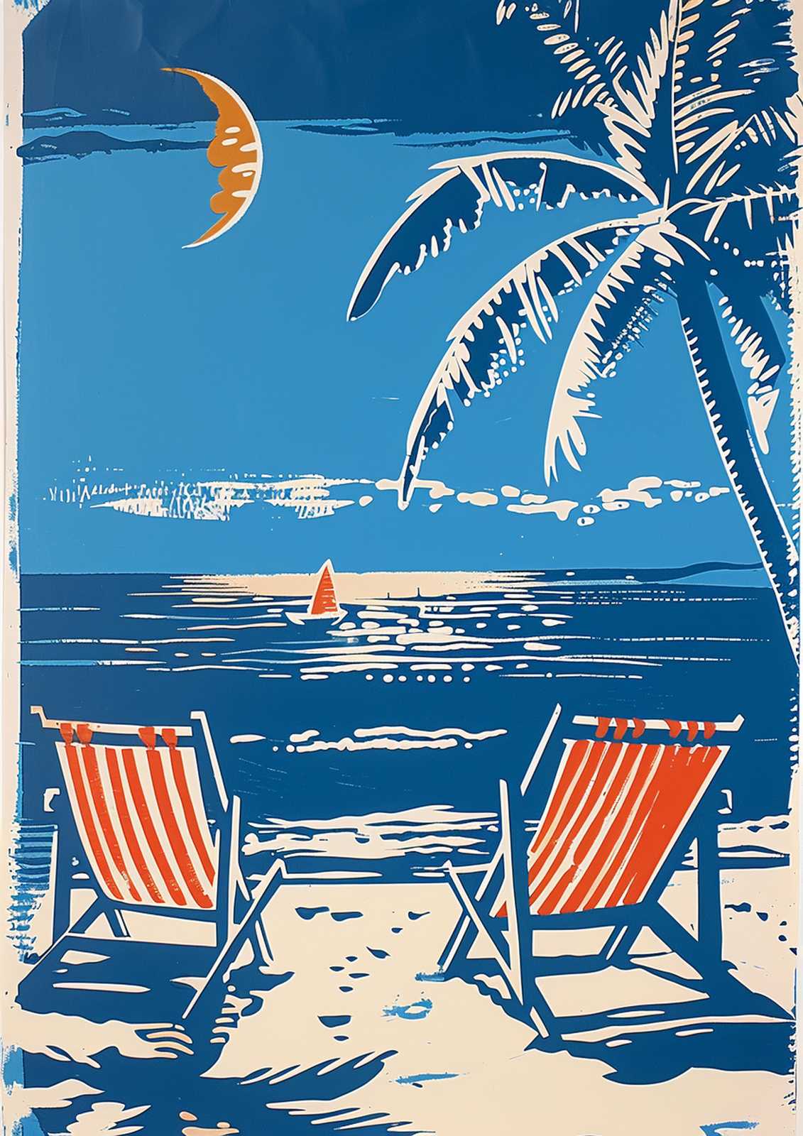 Serene Beach Escape Palm Tree Wall Art