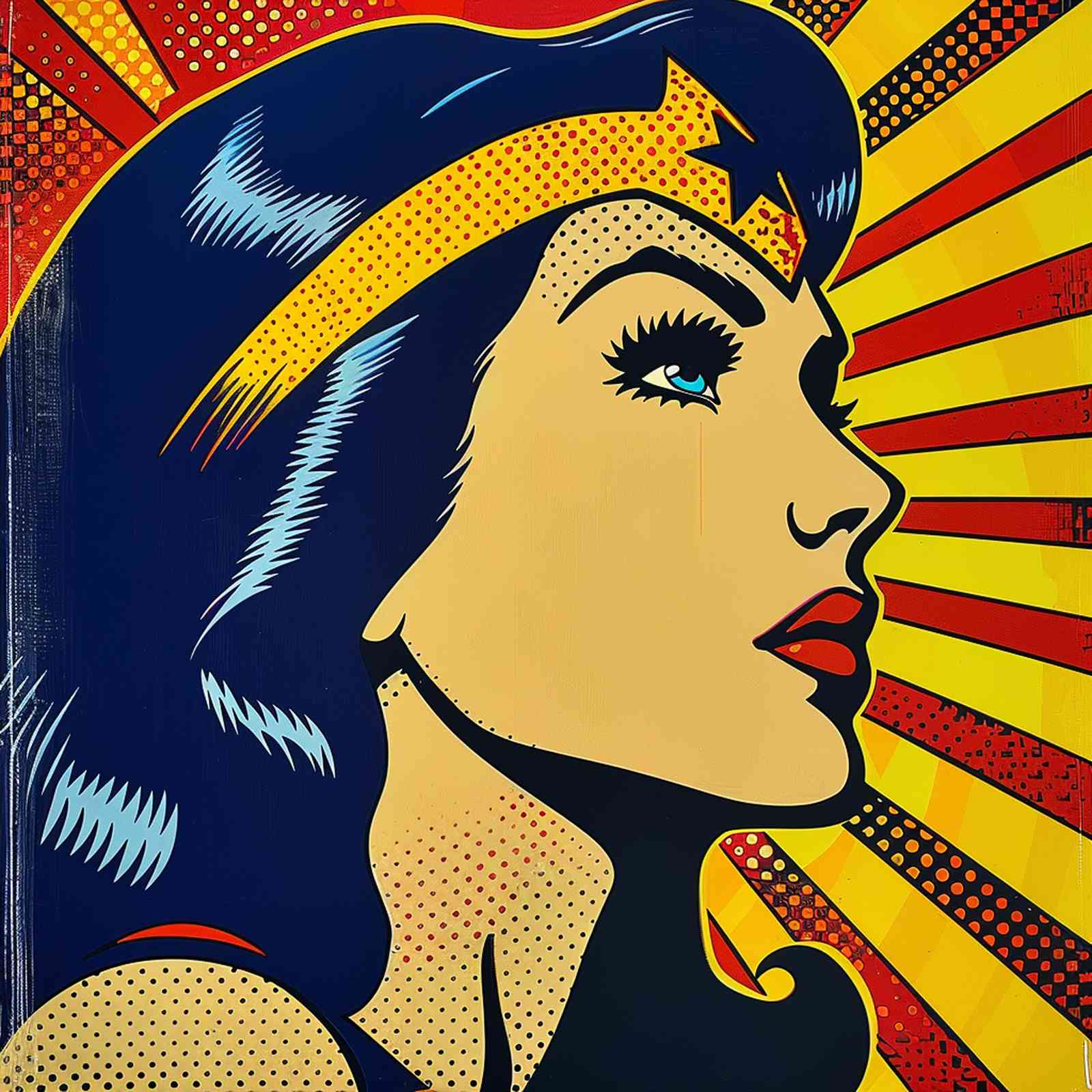Retro Pop Art Wonder Woman Wall Art