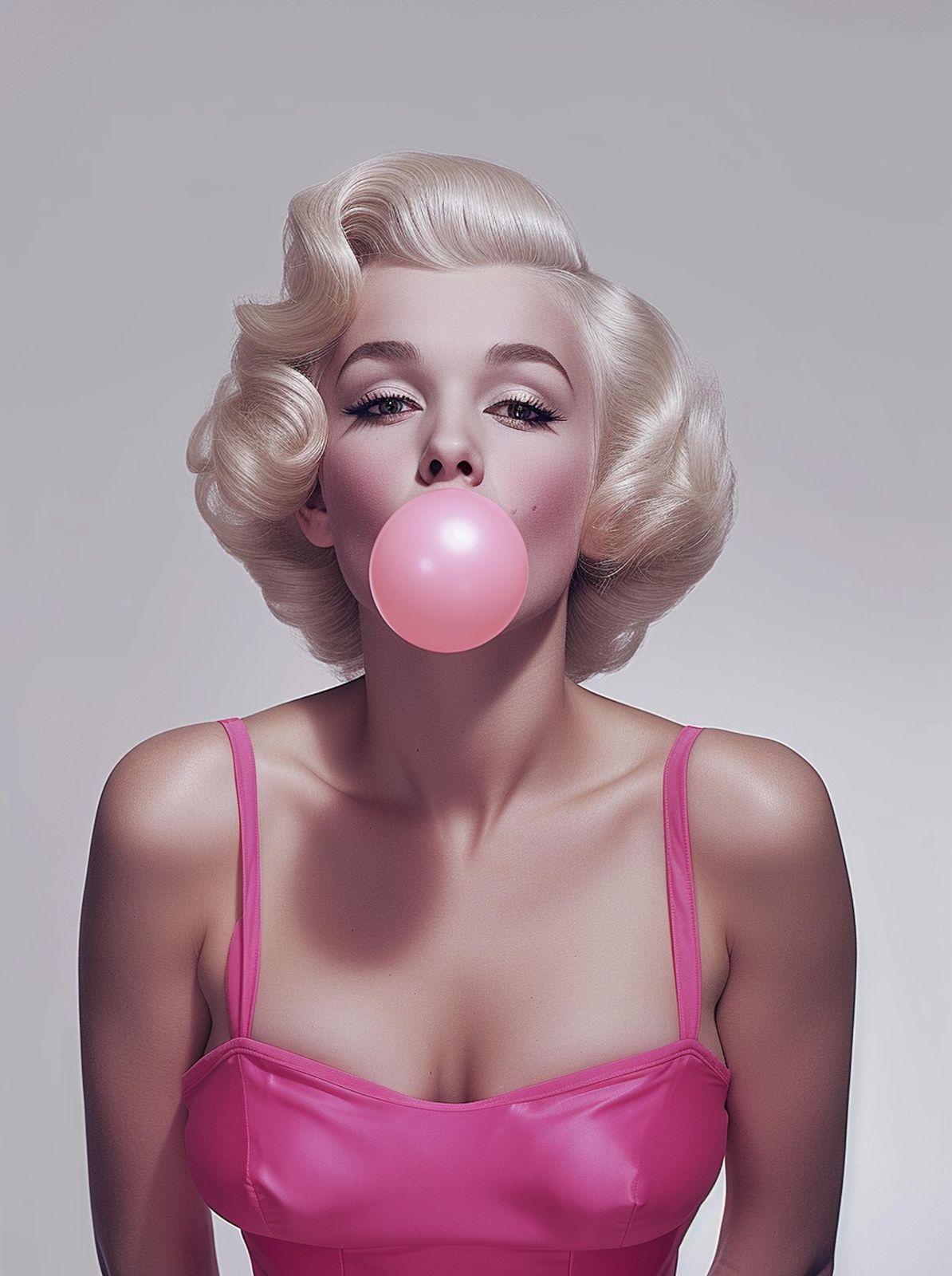 Iconic Marilyn Monroe Pink Bubblegum Wall Art