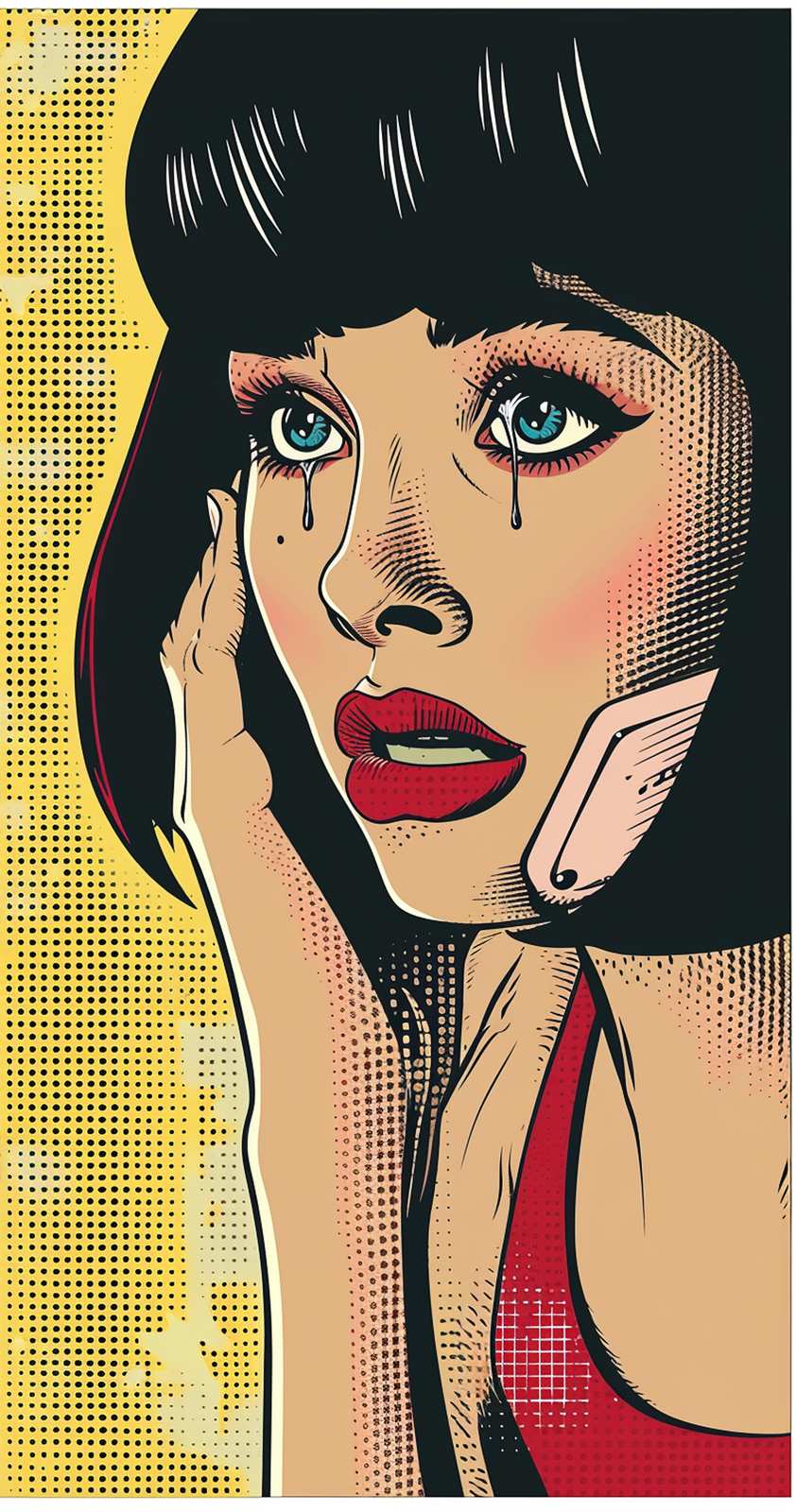 Pop Art Tears Woman Wall Art