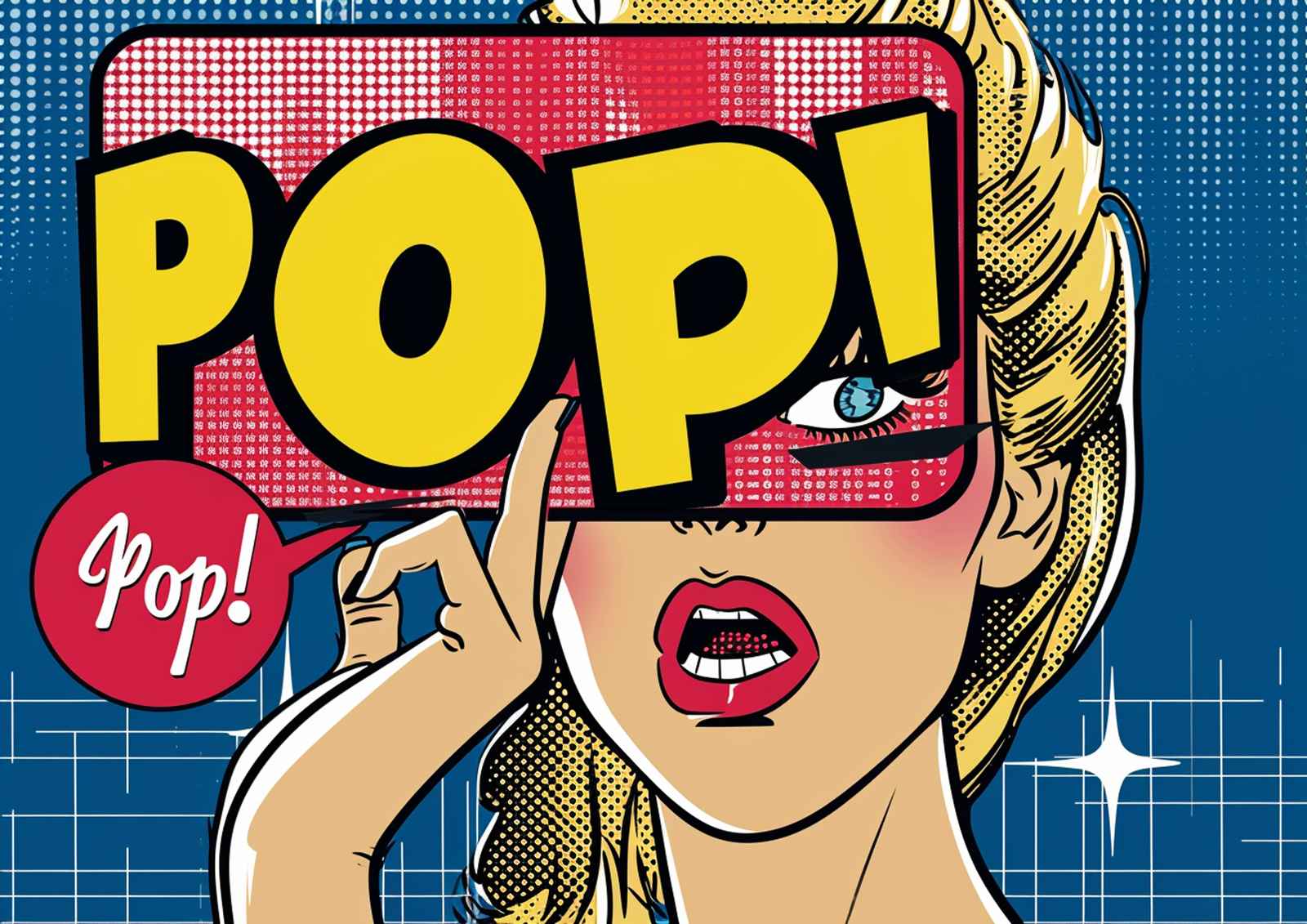 Retro Pop Art Woman 'POP!' Wall Art
