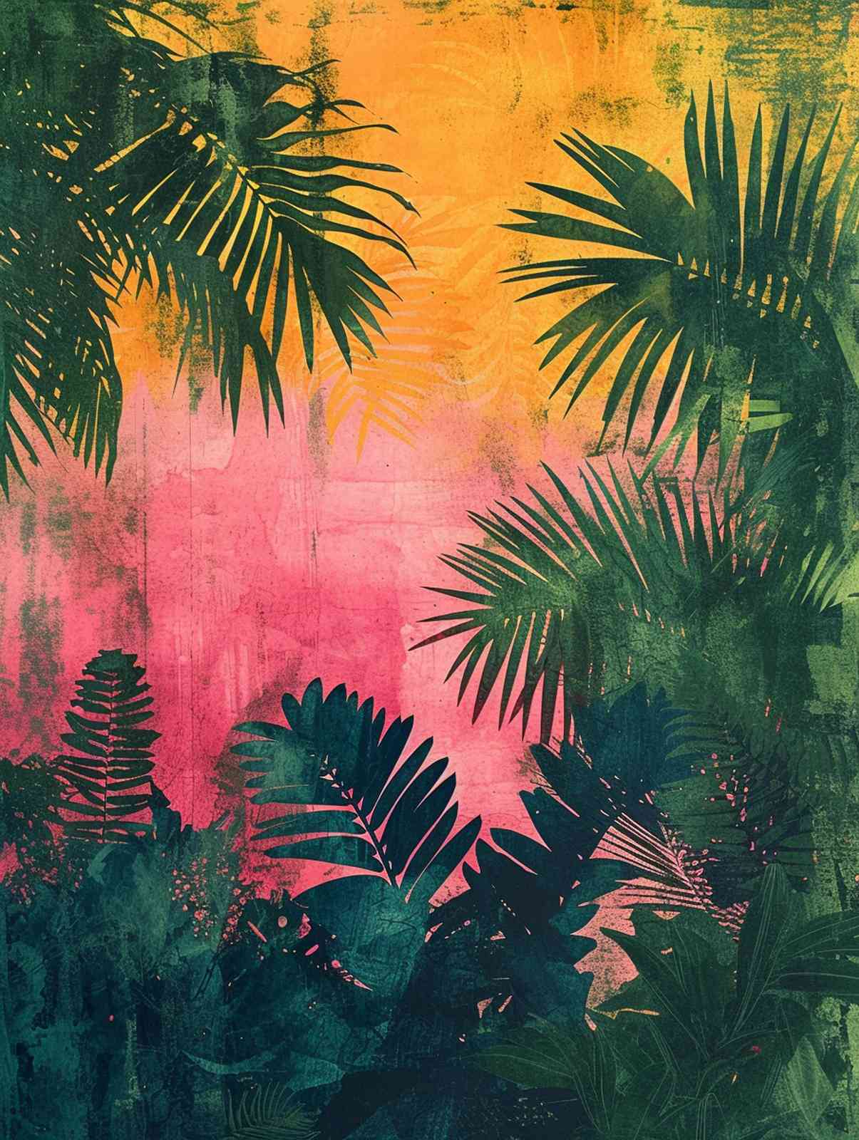 Vibrant Tropical Leaves Wall Art