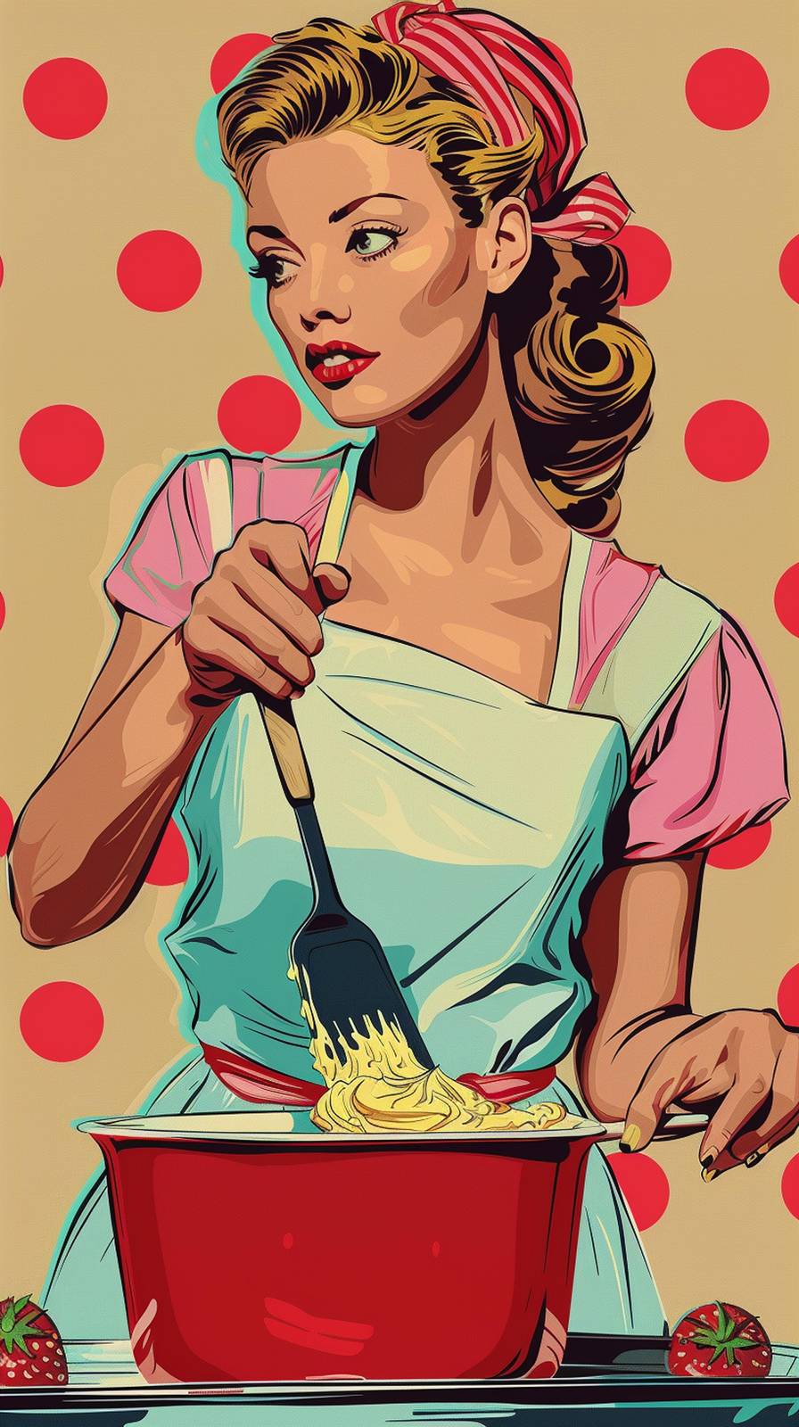 Retro Kitchen Scene Pop Art Wall Art