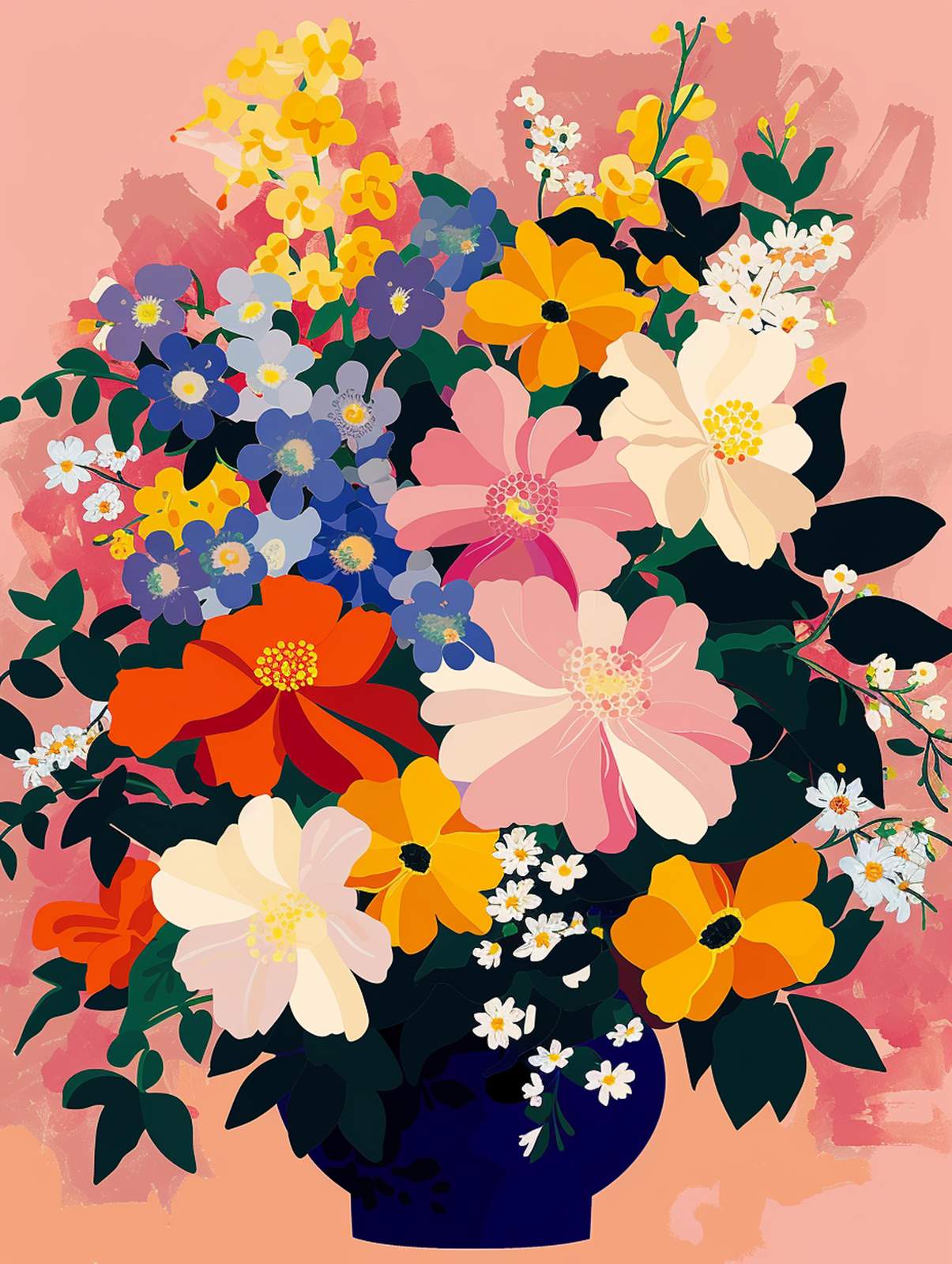 Vibrant Floral Bouquet Wall Art - Wall Art