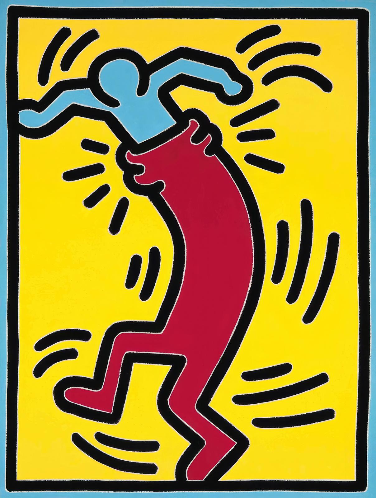 Dynamic Dancing Figure Yellow Wall Art