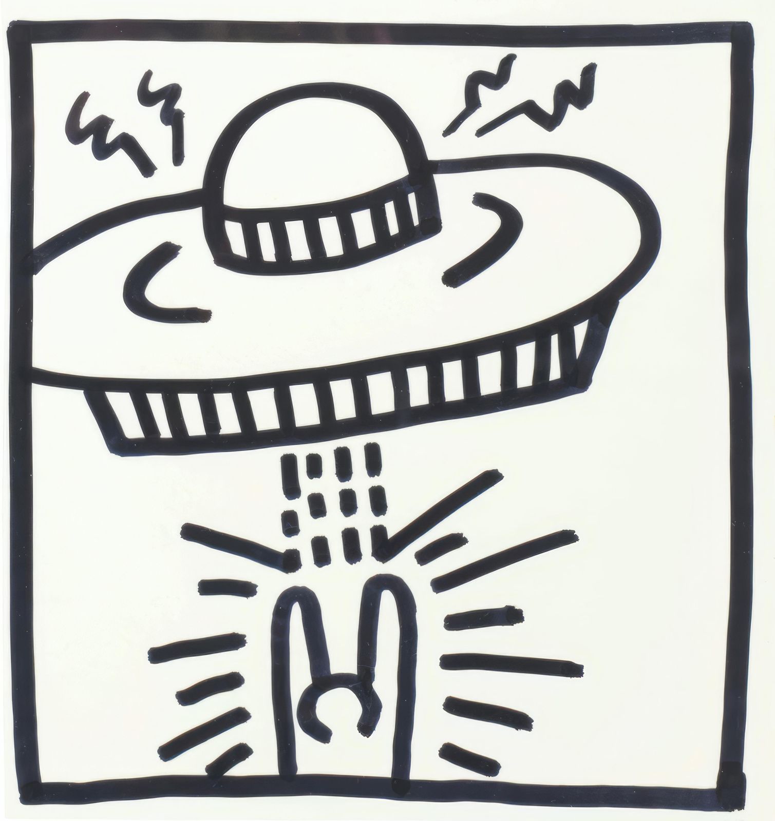 Keith Haring UFO & Peace Sign Wall Art
