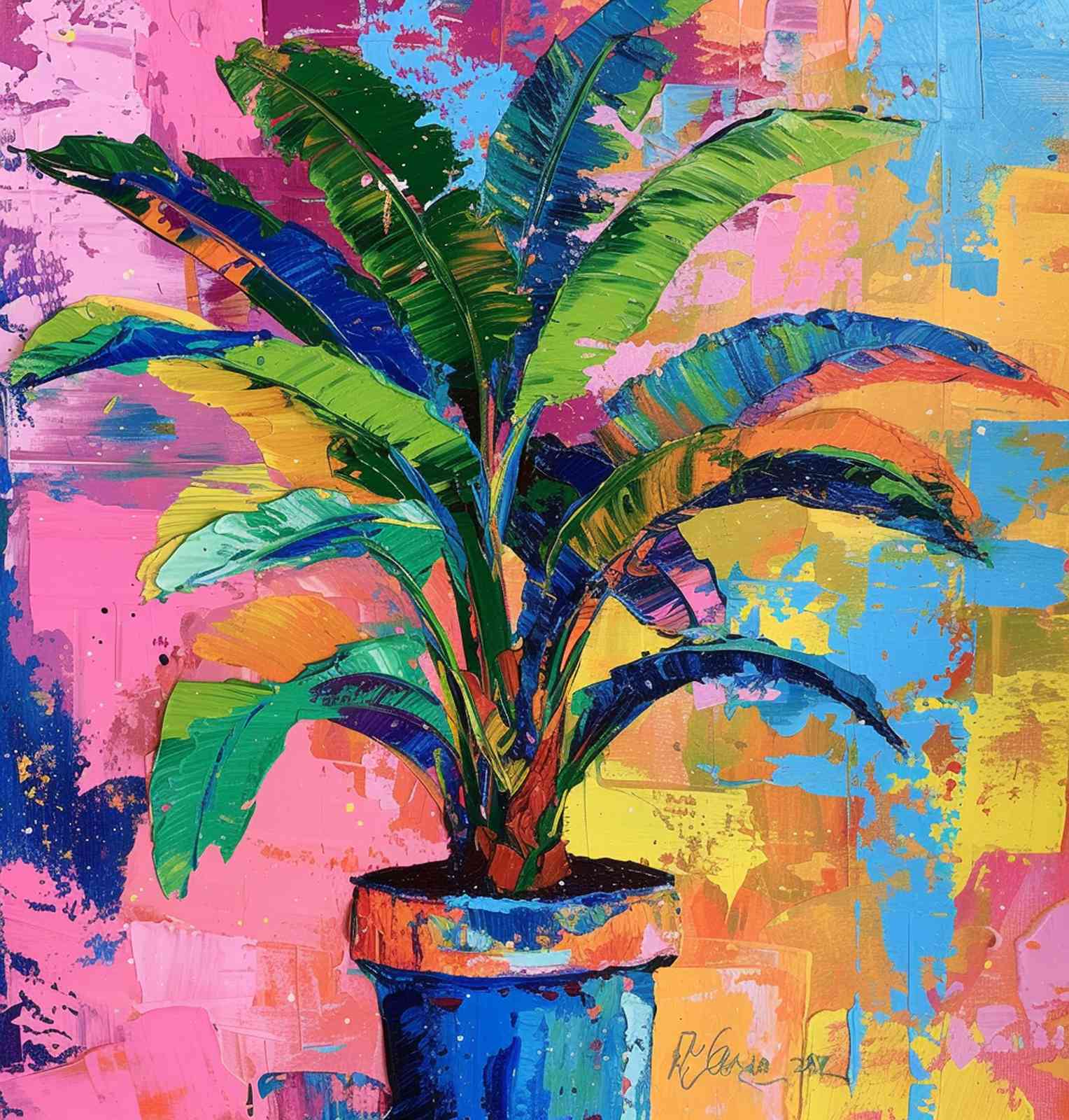 Vibrant Tropical Palm Wall Art