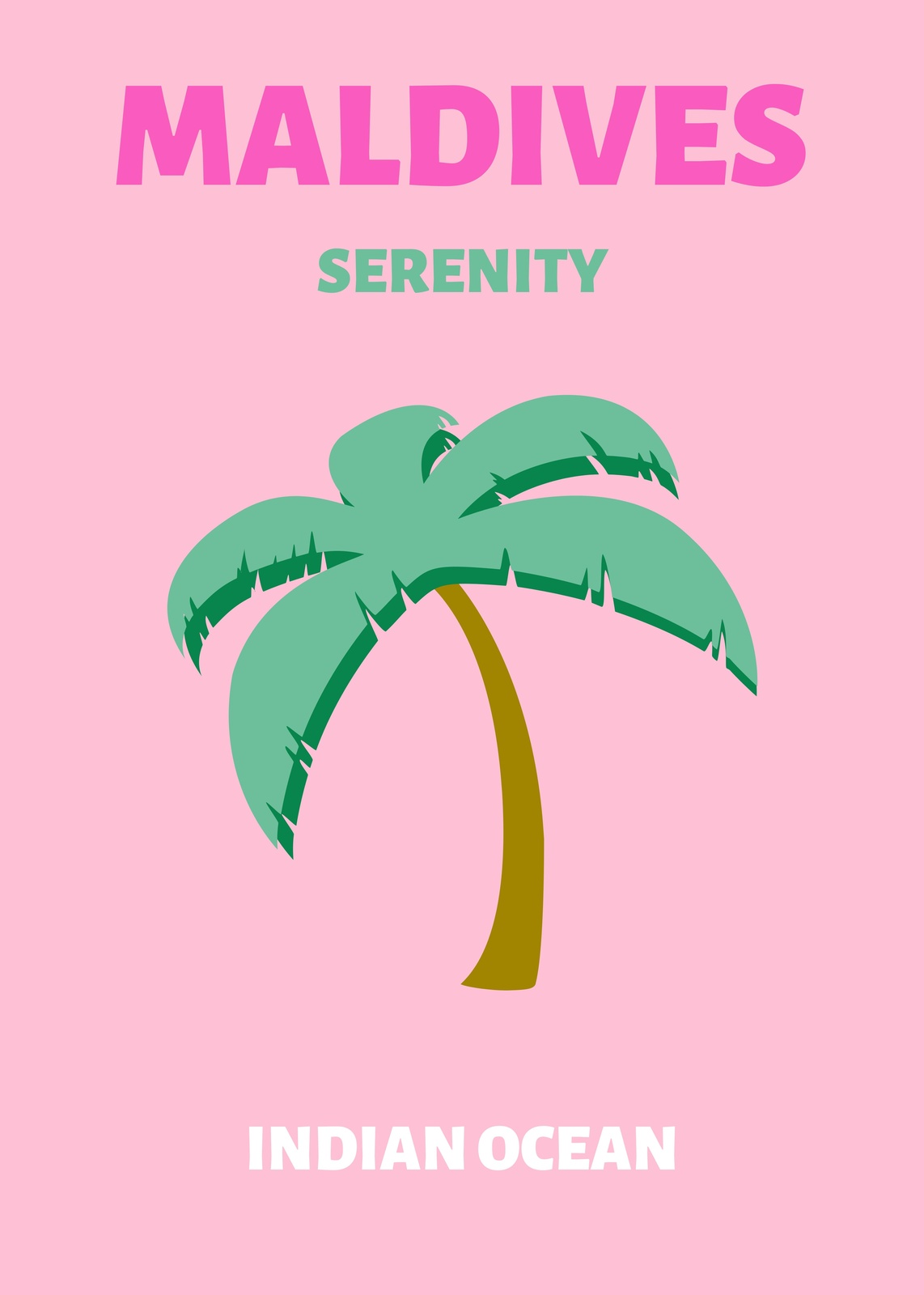 Maldives Serenity Palm Tree Wall Art