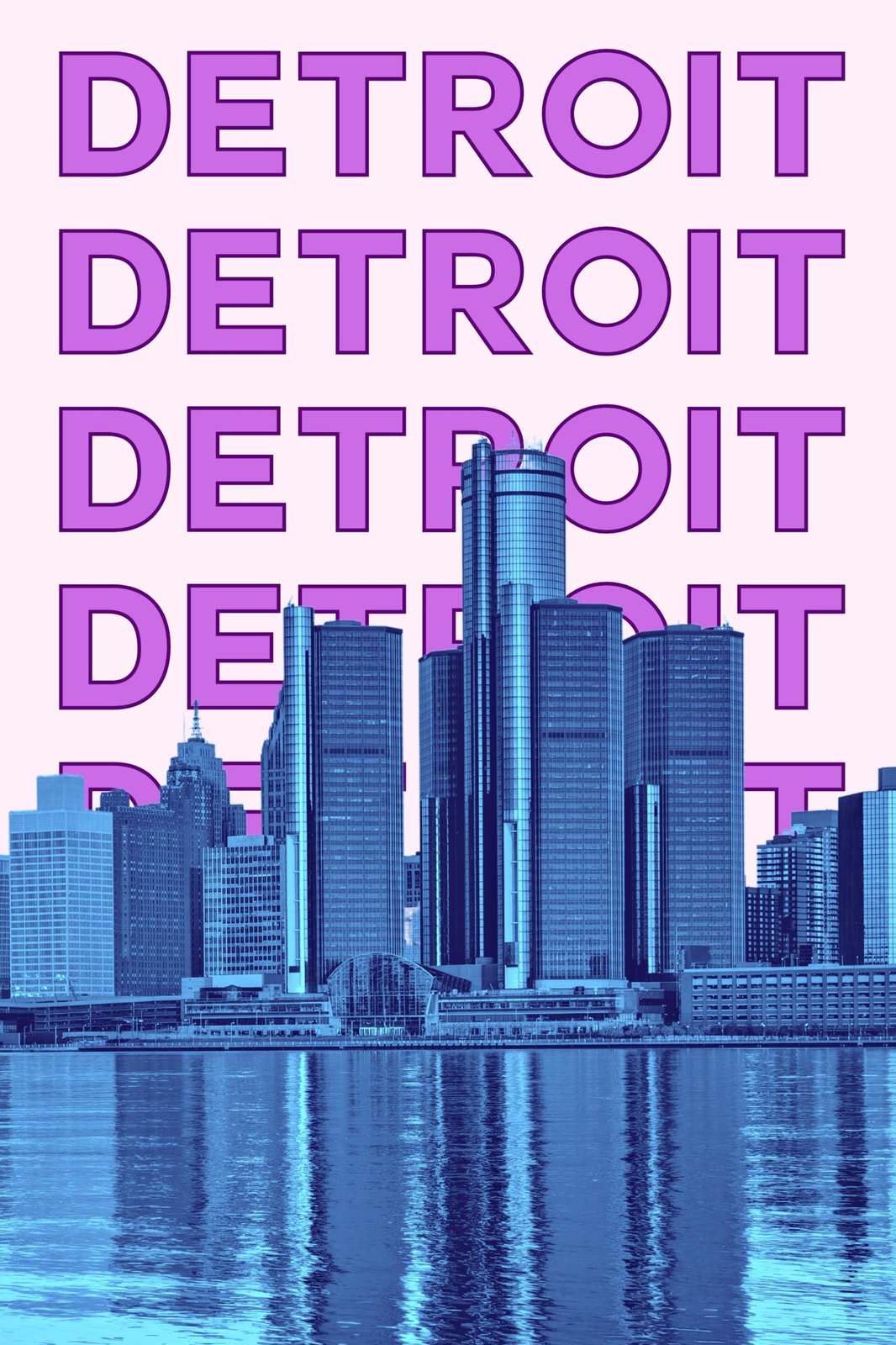 Bold Detroit Skyline Graphic Wall Art