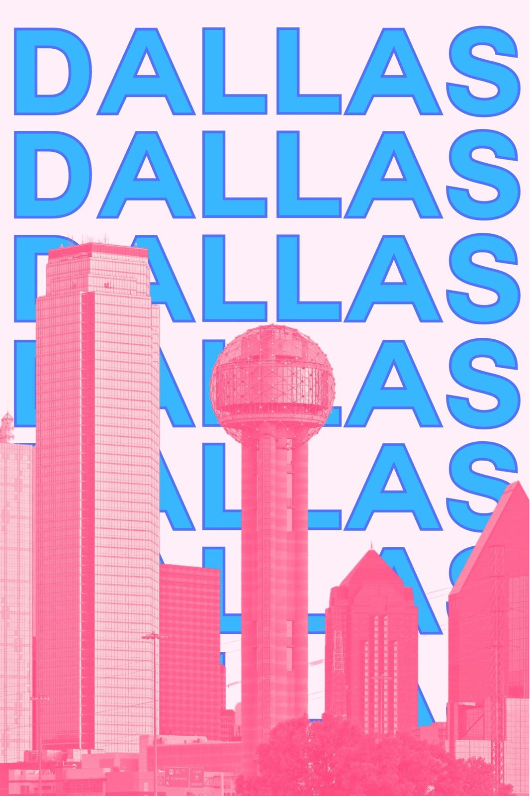 Vibrant Dallas Skyline Pop Art Wall Art