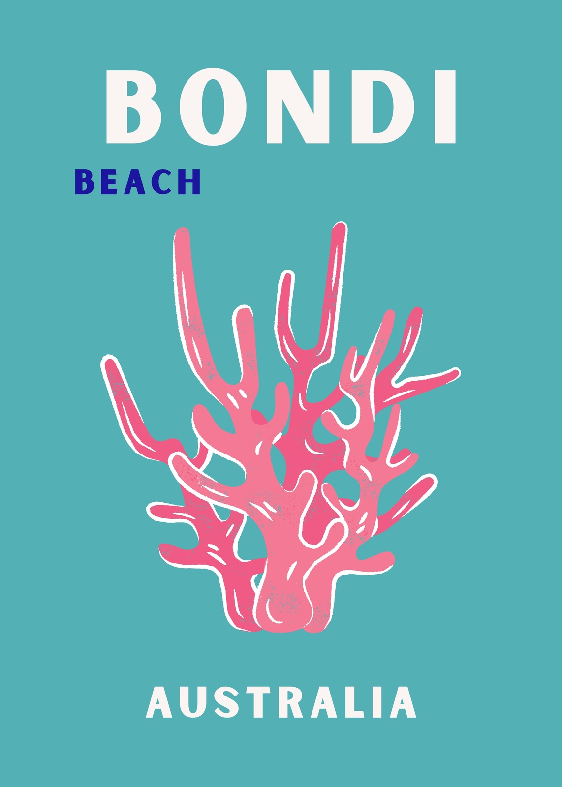 Bondi Beach Coral Art Wall Art