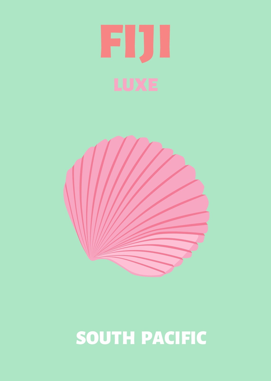 Fiji Luxe Pink Scallop Beach Wall Art