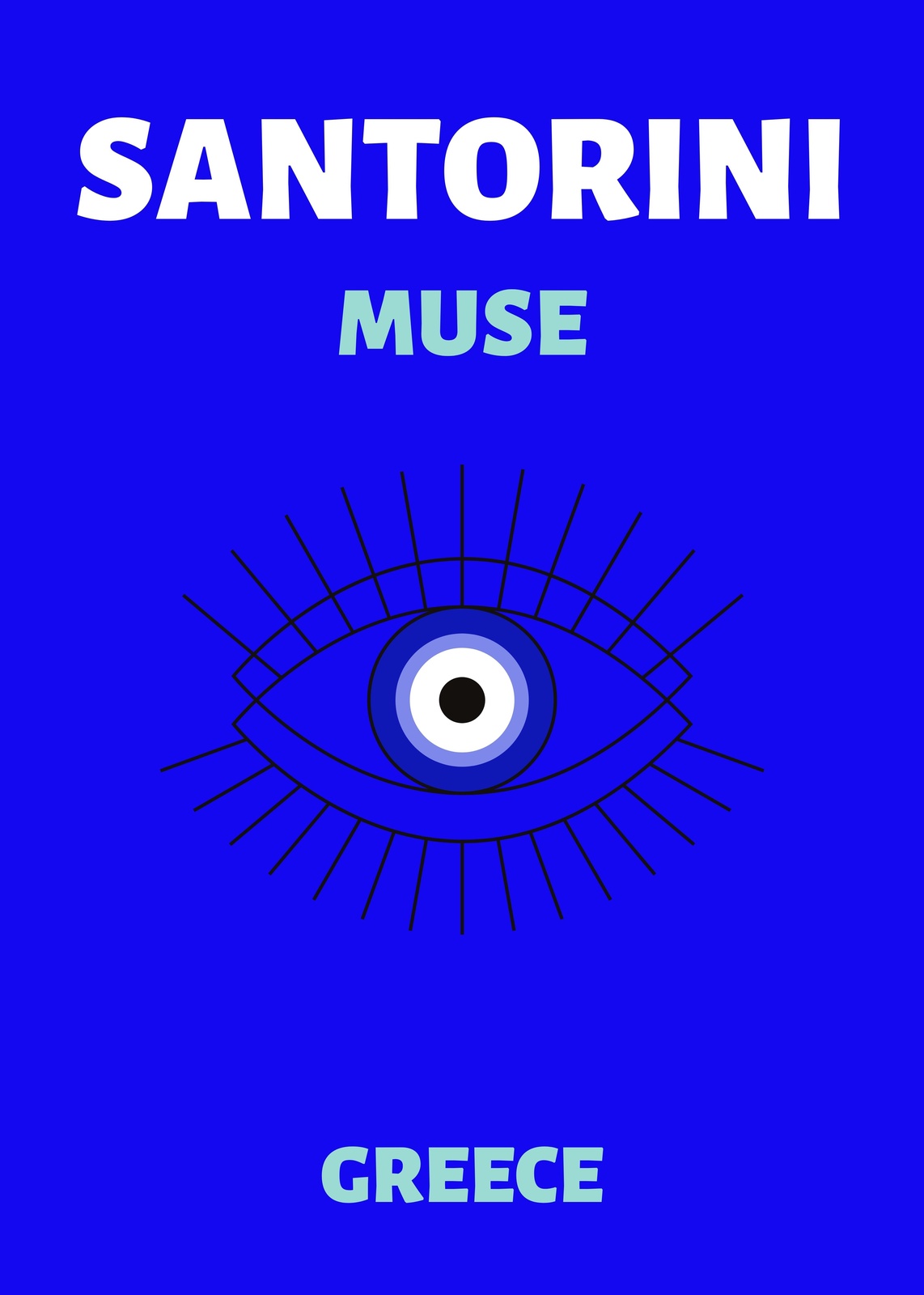 Santorini Muse Evil Eye Wall Art