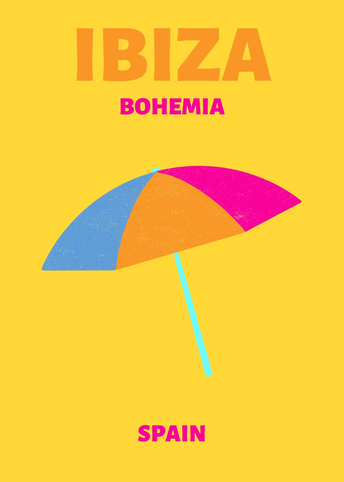 Vibrant Ibiza Bohemia Beach Umbrella Wall Art