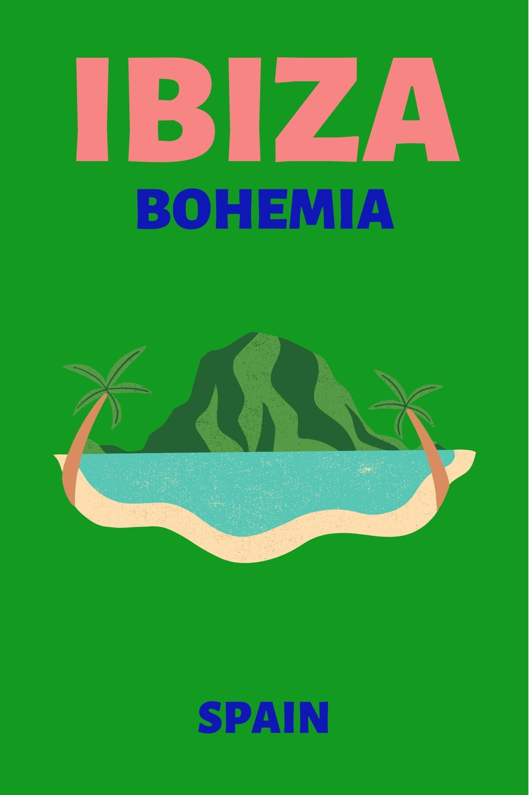 Vibrant Ibiza Bohemia Travel Poster Wall Art
