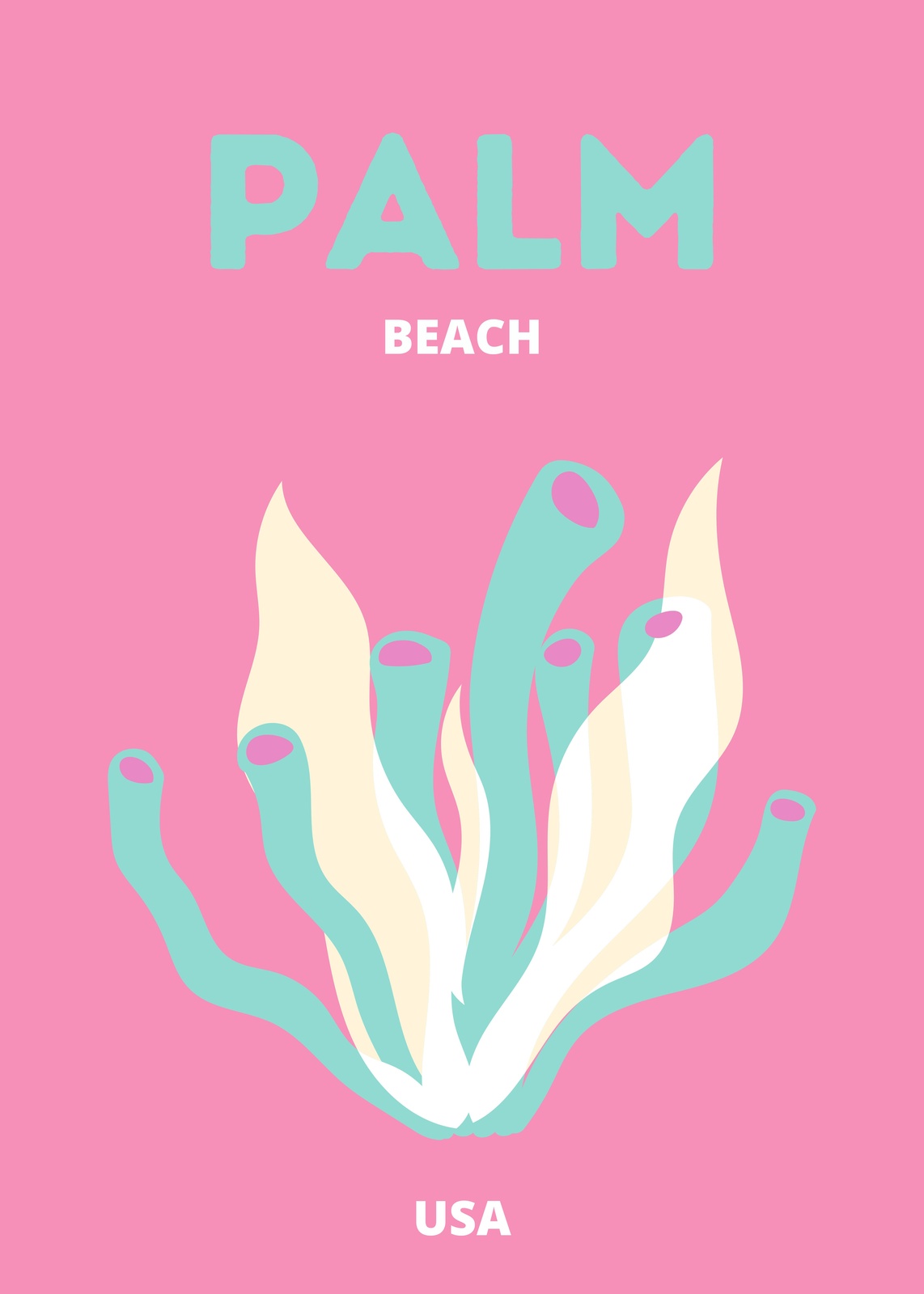 Palm Beach Coastal Coral Wall Art