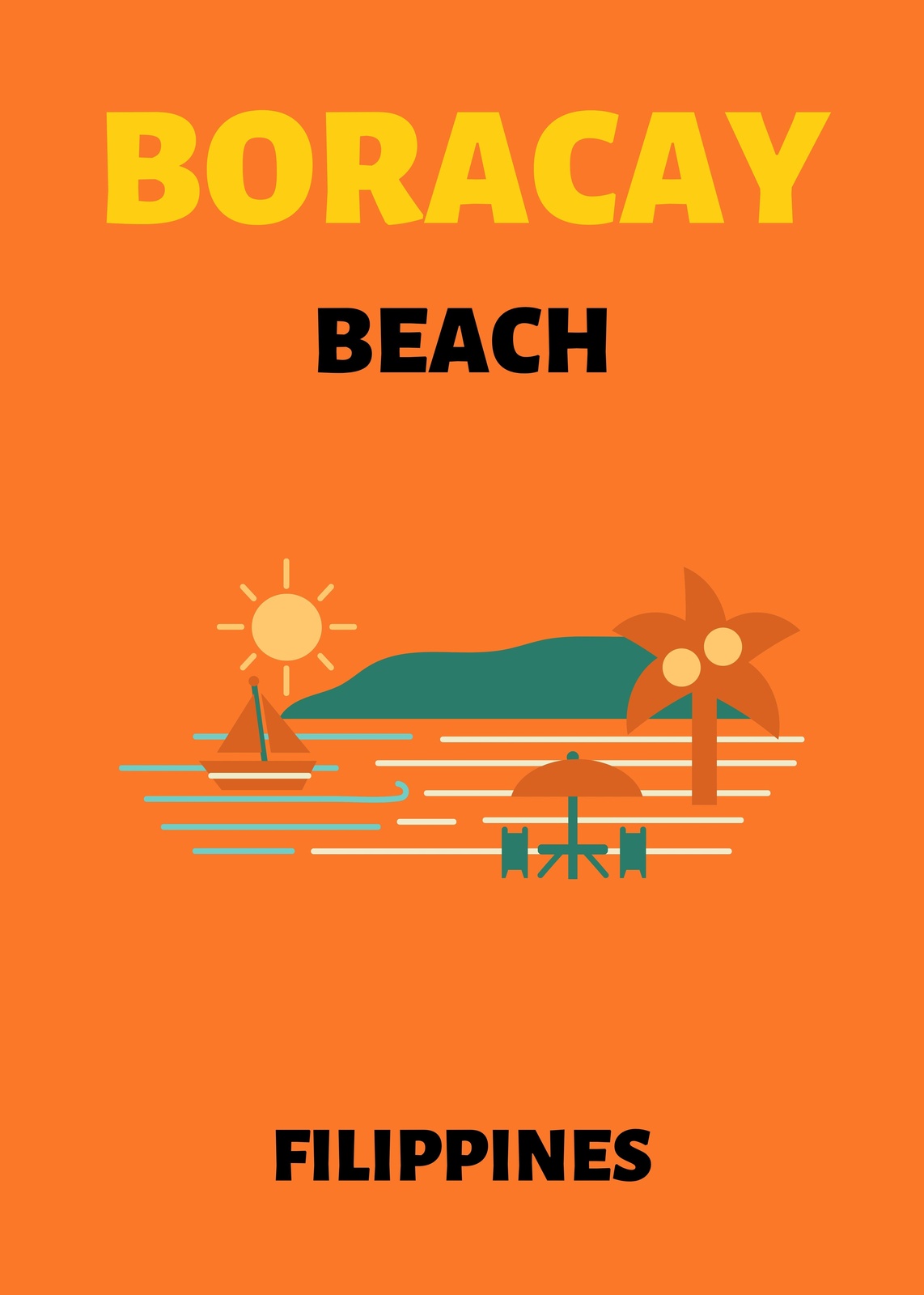 Vibrant Boracay Beach Sunset Wall Art