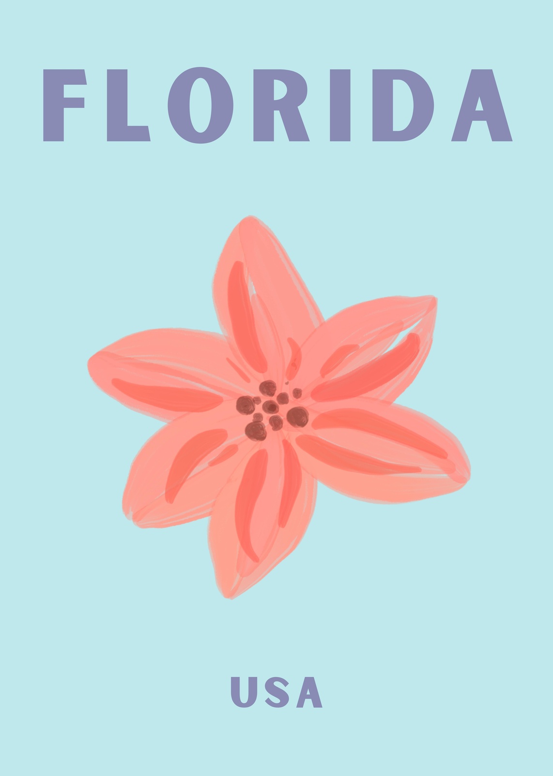 Florida Starfish Flower Coastal Beach Wall Art