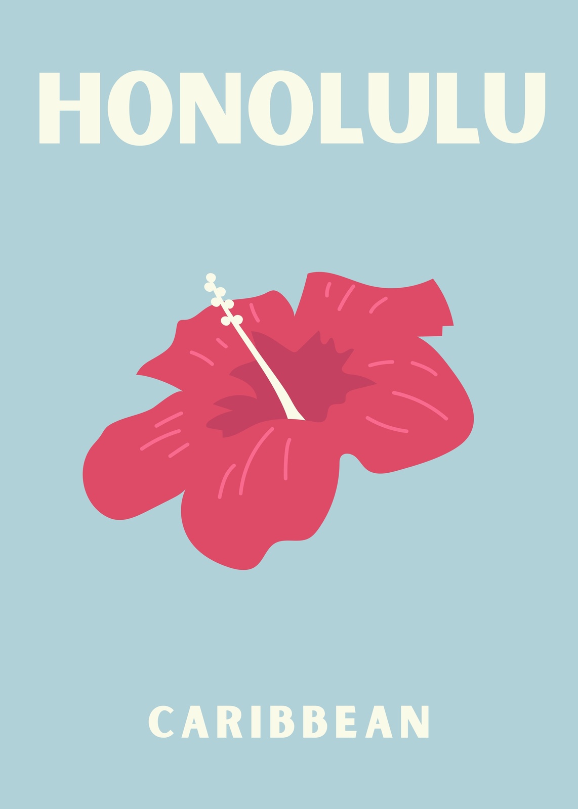 Vibrant Hibiscus Honolulu Tropical Wall Art