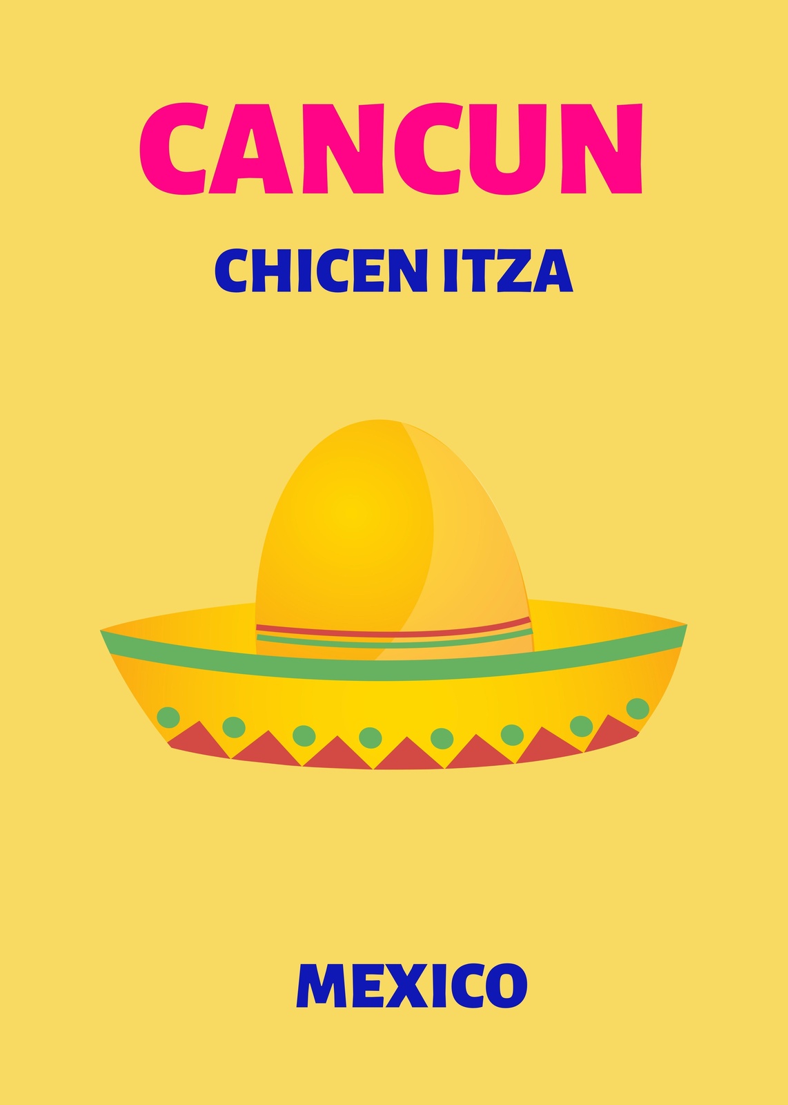 Vibrant Cancun Sombrero Mexico Wall Art