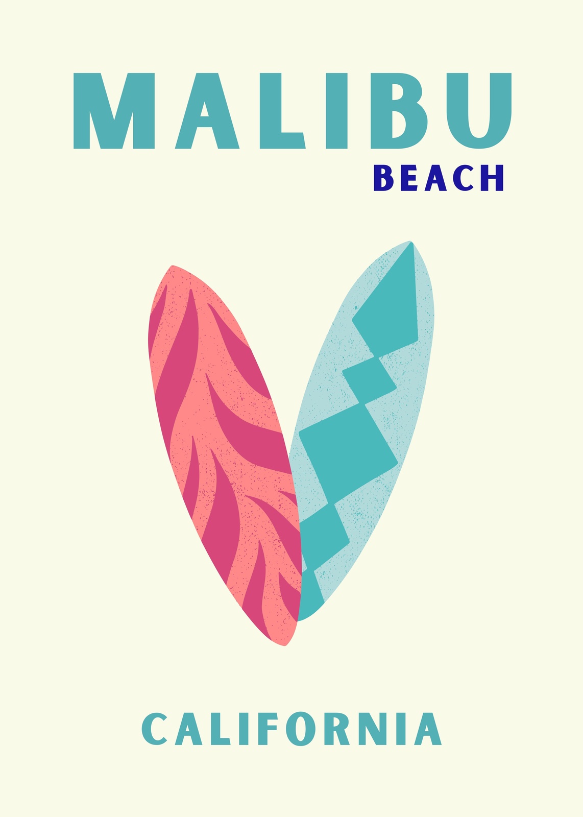Malibu Beach Surfboard Duo Wall Art