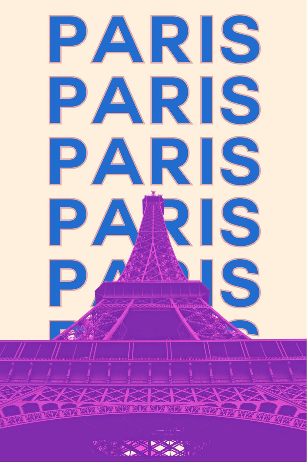 Paris Eiffel Tower Pop Art Wall Art