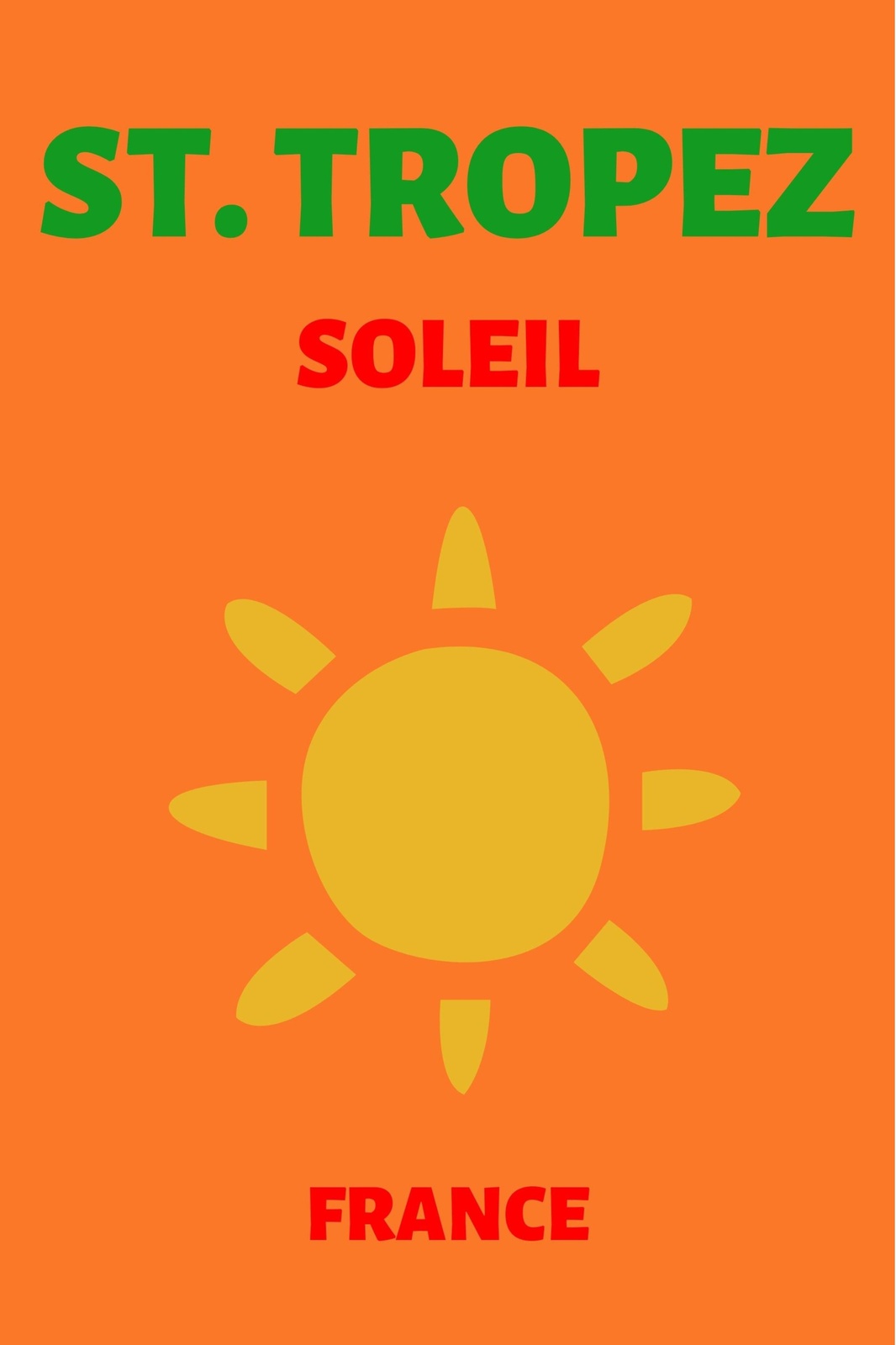 St. Tropez Soleil France Sun Wall Art