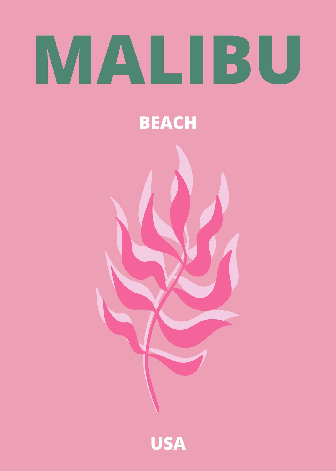 Malibu Beach Tropical Leaf Wall Art