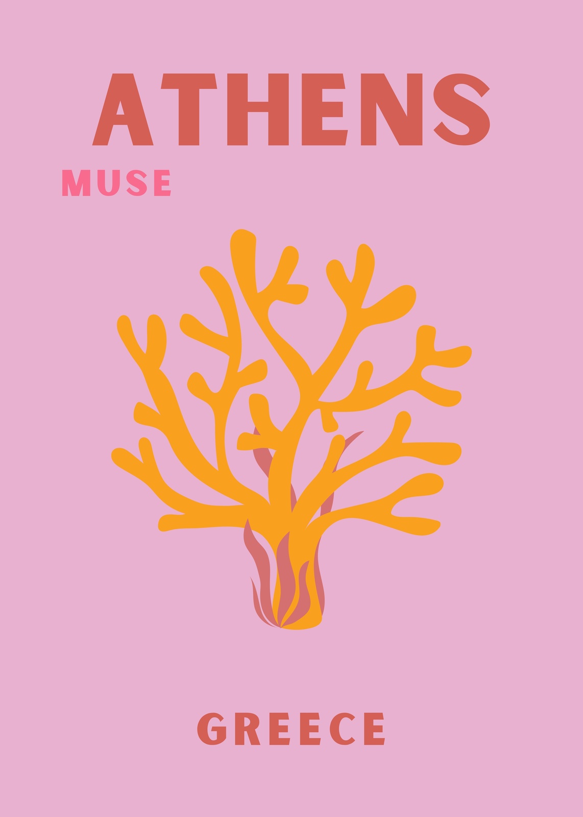 Athens Muse Abstract Coral Wall Art