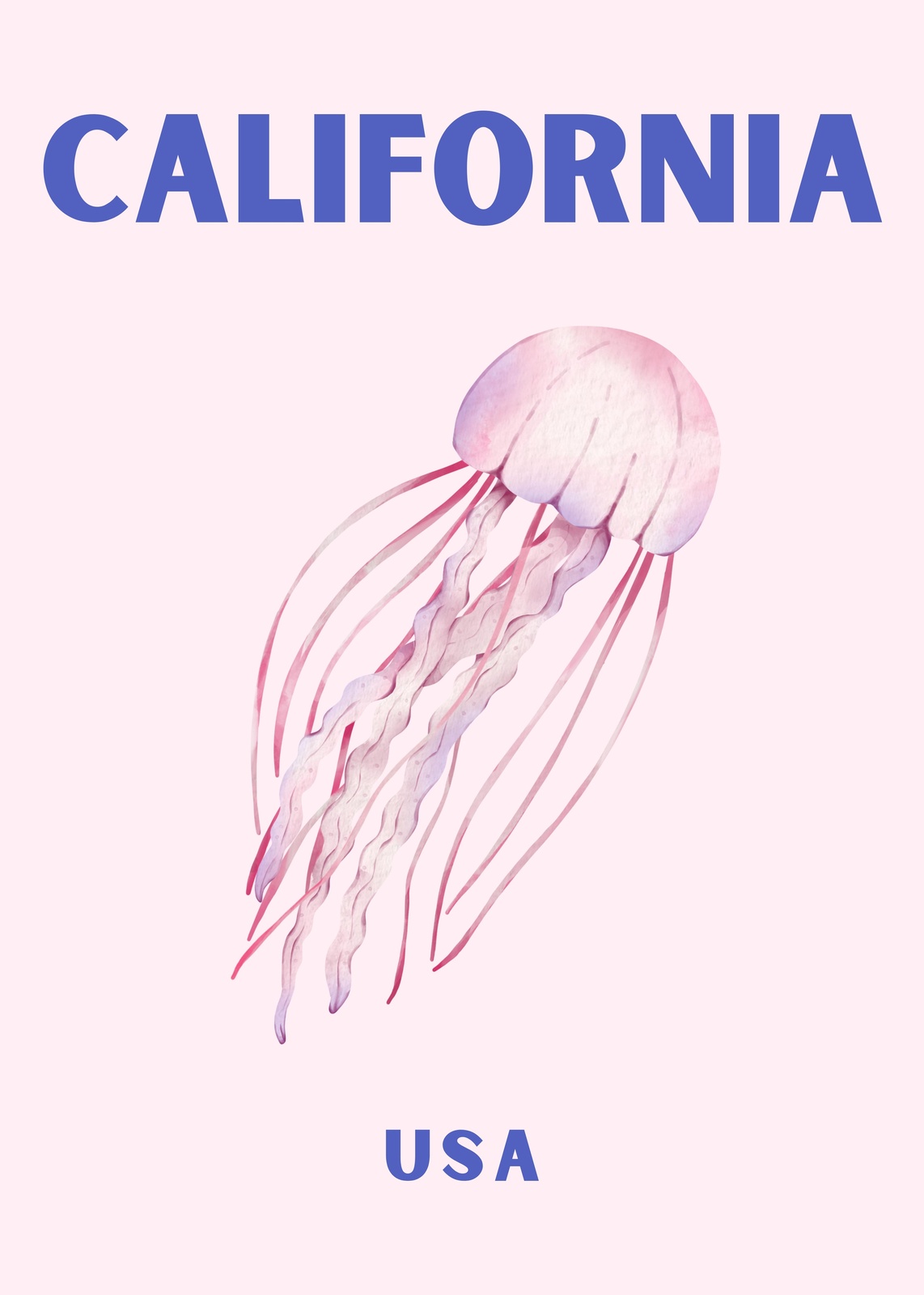 Elegant Jellyfish & California Beach Vibes Wall Art