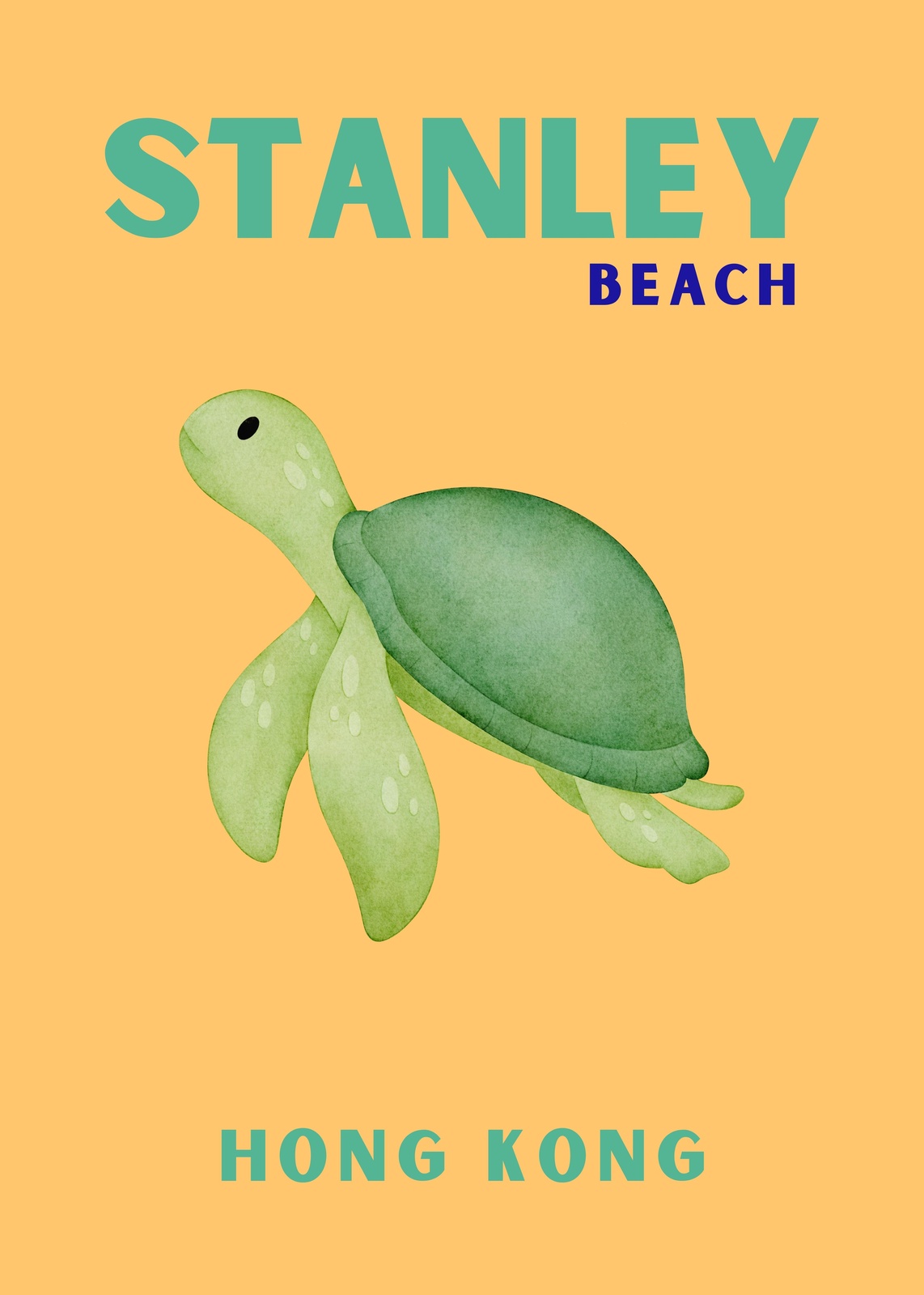 Stanley Beach Turtle Hong Kong Wall Art