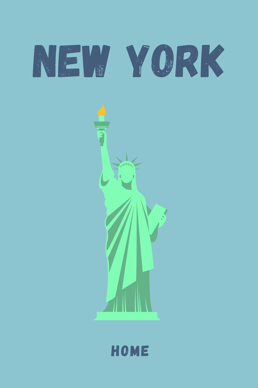 New York Skyline Statue of Liberty Wall Art