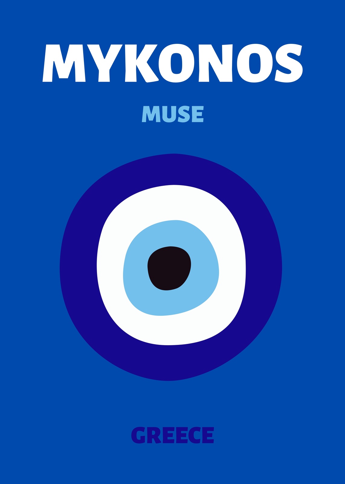 Mykonos Evil Eye Geometric Art Wall Art