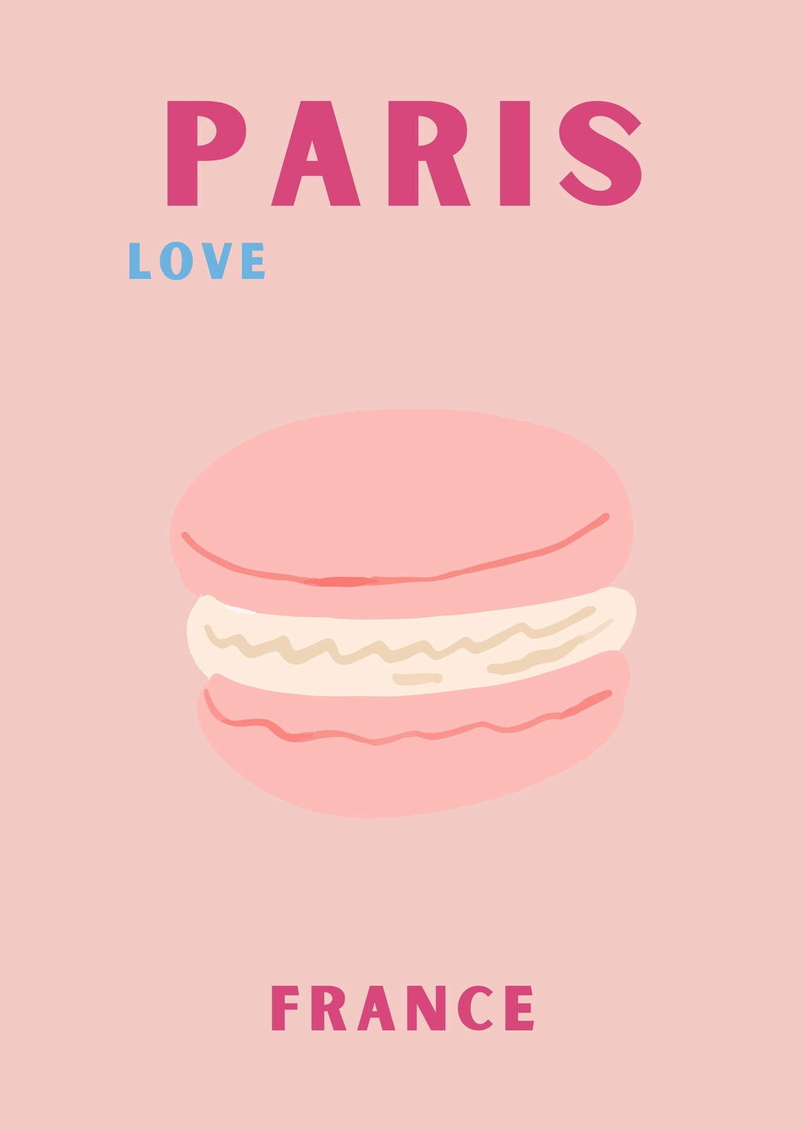 Paris Love Macaron France Wall Art
