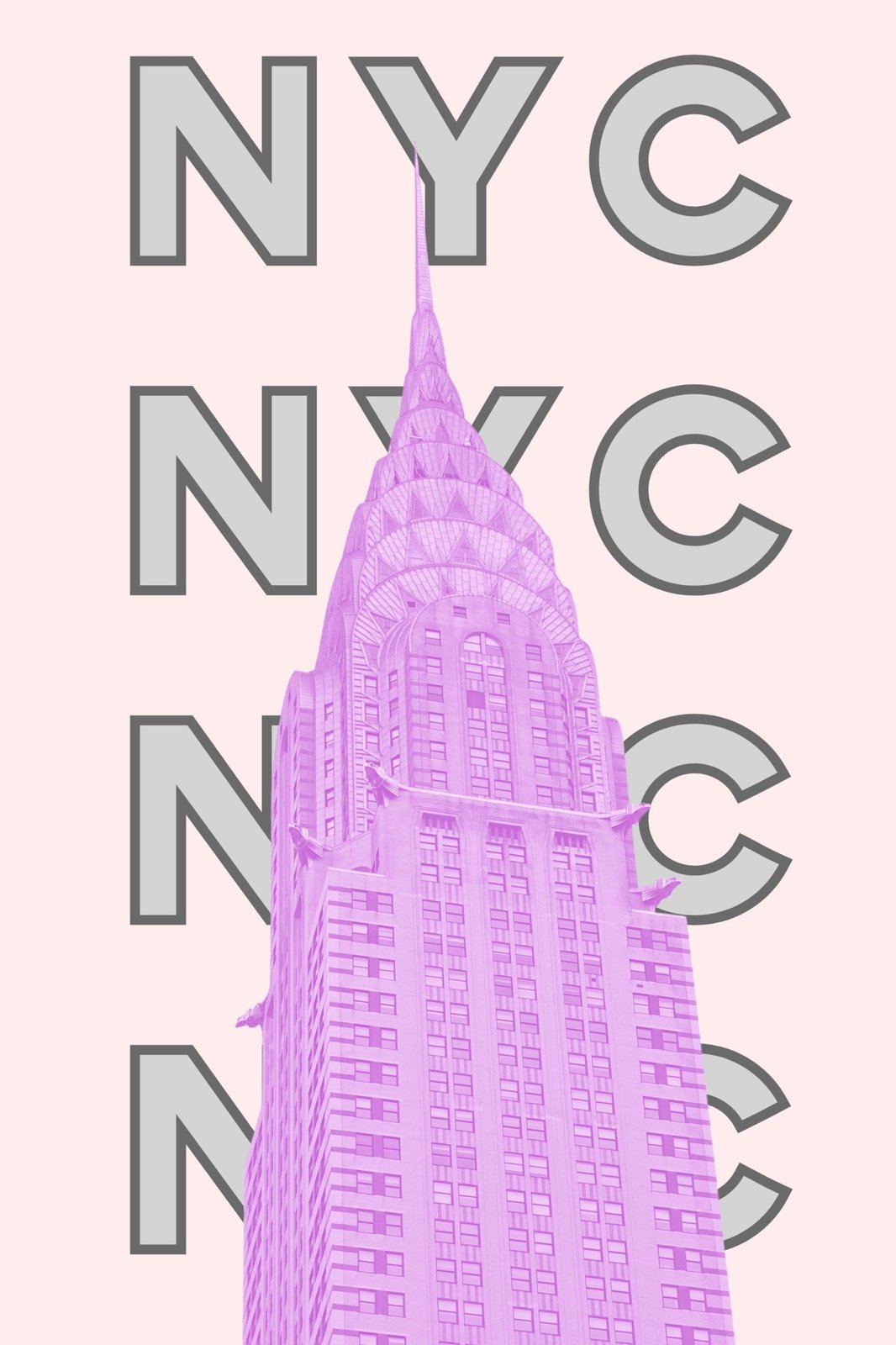 Pink Chrysler Building NYC Wall Art Wall Art