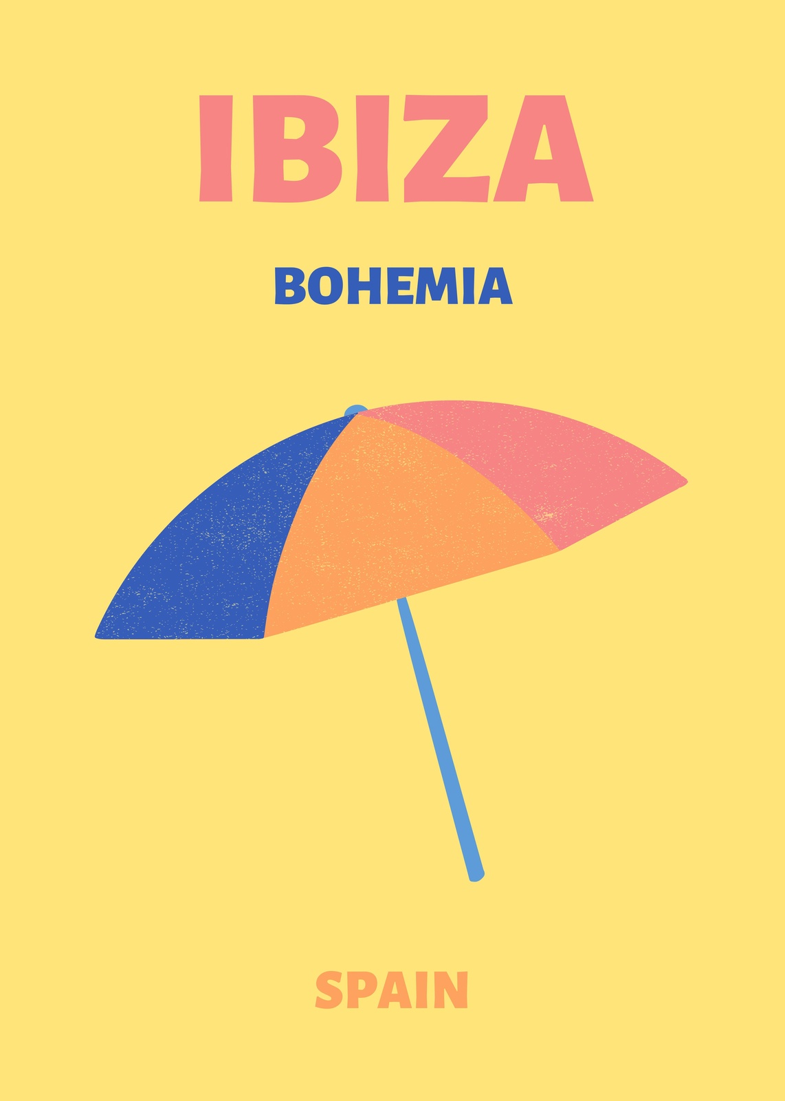 Vibrant Ibiza Bohemia Beach Umbrella Wall Art
