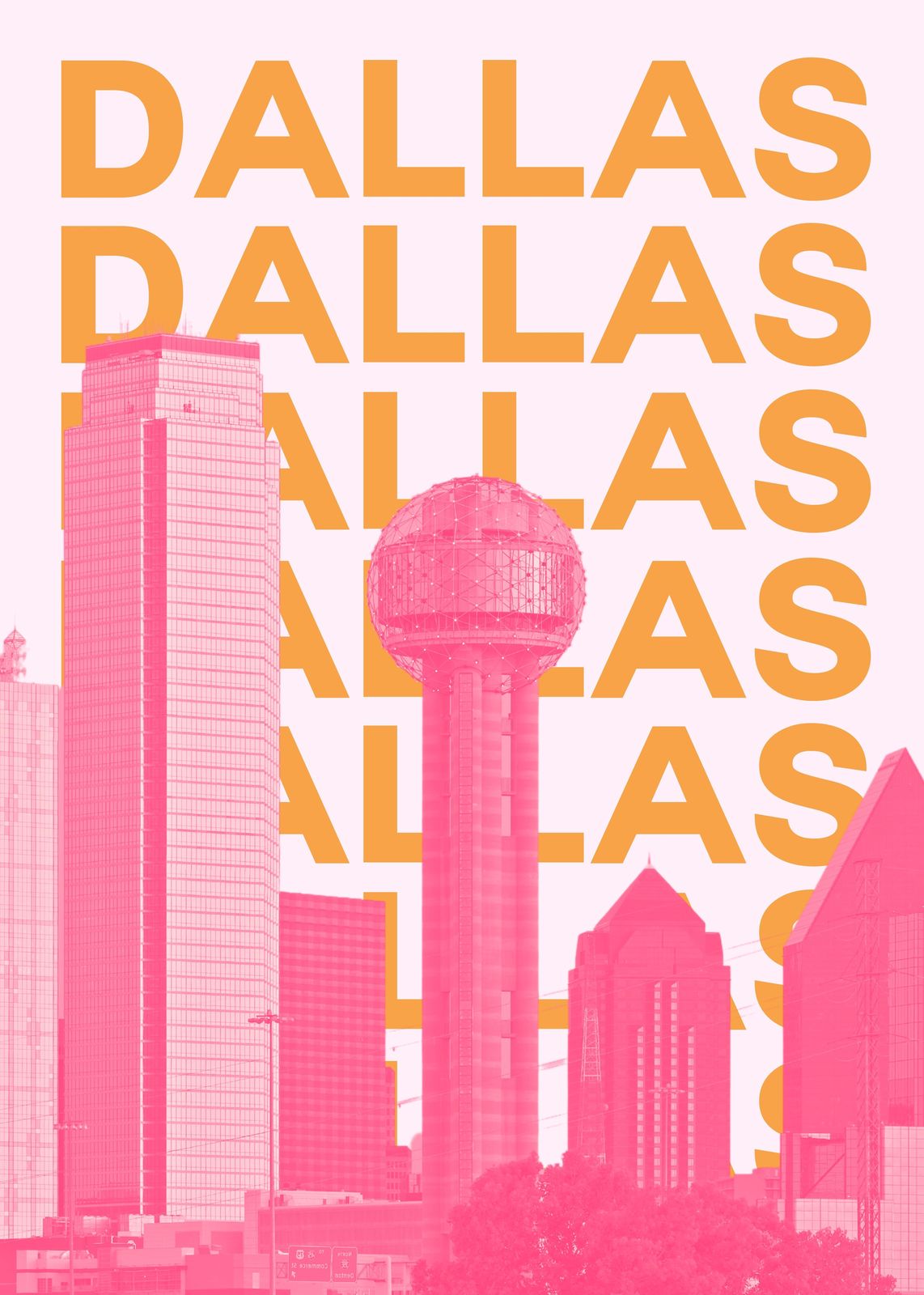 Vibrant Dallas Skyline Graphic Wall Art
