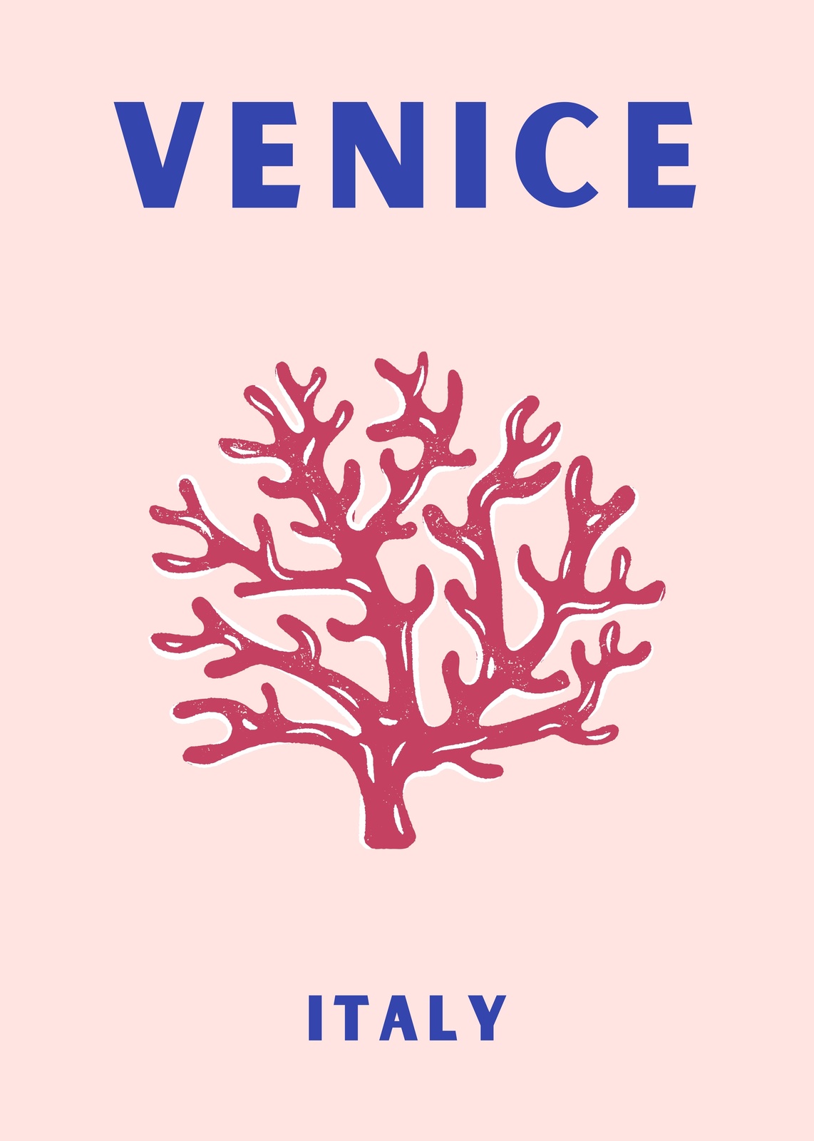 Venice Italy Coral Aesthetic Wall Art