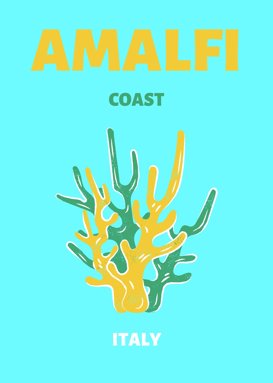 Amalfi Coast Coral Art Wall Art