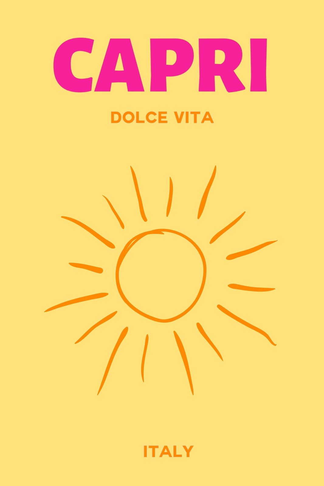 Capri Dolce Vita Sun Wall Art