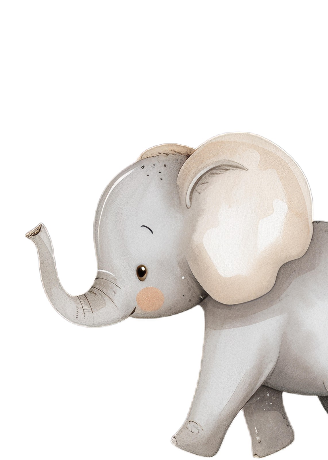 Adorable Watercolor Baby Elephant Wall Art for Nursery