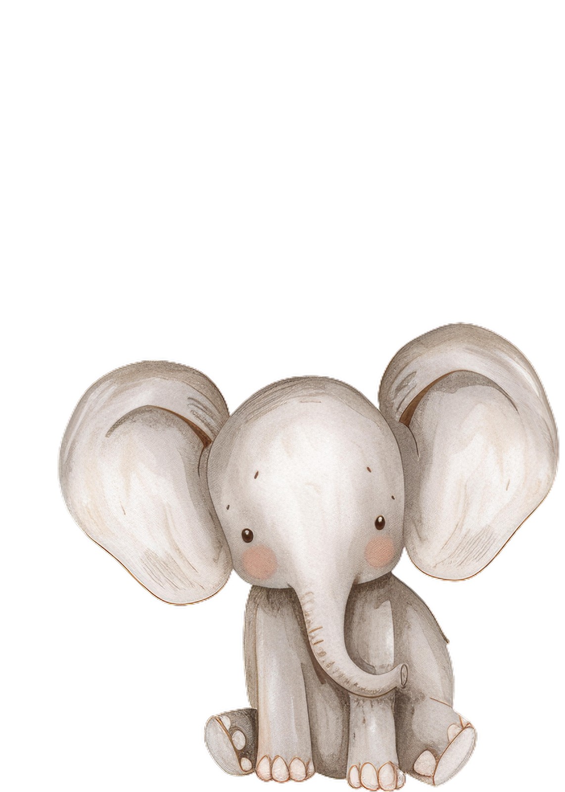 Adorable Baby Elephant Watercolor Wall Art